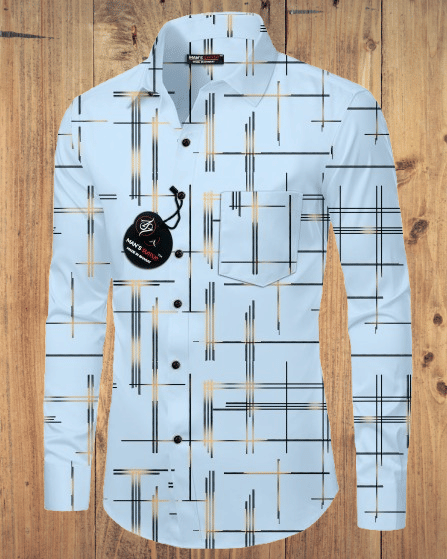MAN'S SUITUP Cotton Blend Regular Fit Striped Full Sleeves Men's Casual Shirt - Aqua Blue ( Pack of 1 ) MAN'S SUITUP Cotton Blend Regular Fit Striped Full Sleeves Men's Casual Shirt - Aqua Blue ( Pack of 1 )