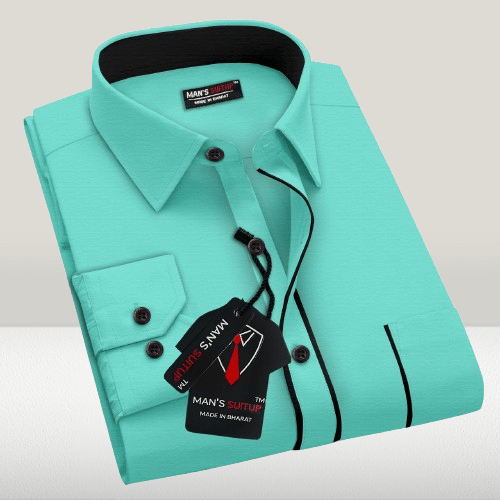 MAN'SSUITUP Cotton Blend Regular Fit Striped Full Sleeves Men's Casual Shirt - Sea Green ( Pack of 1 ) MAN'SSUITUP Cotton Blend Regular Fit Striped Full Sleeves Men's Casual Shirt - Sea Green ( Pack of 1 )