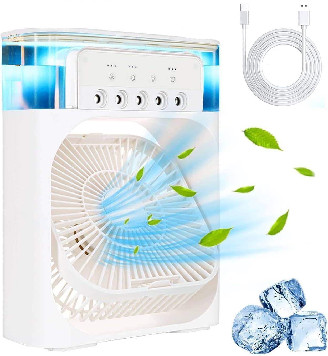 Multifunction Mini Air Cooler Fan with Spray | Compact & Rechargeable ...