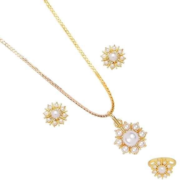 Opus Gems Golden Pendant set ( Pack of 1 ) Opus Gems Golden Pendant set ( Pack of 1 )