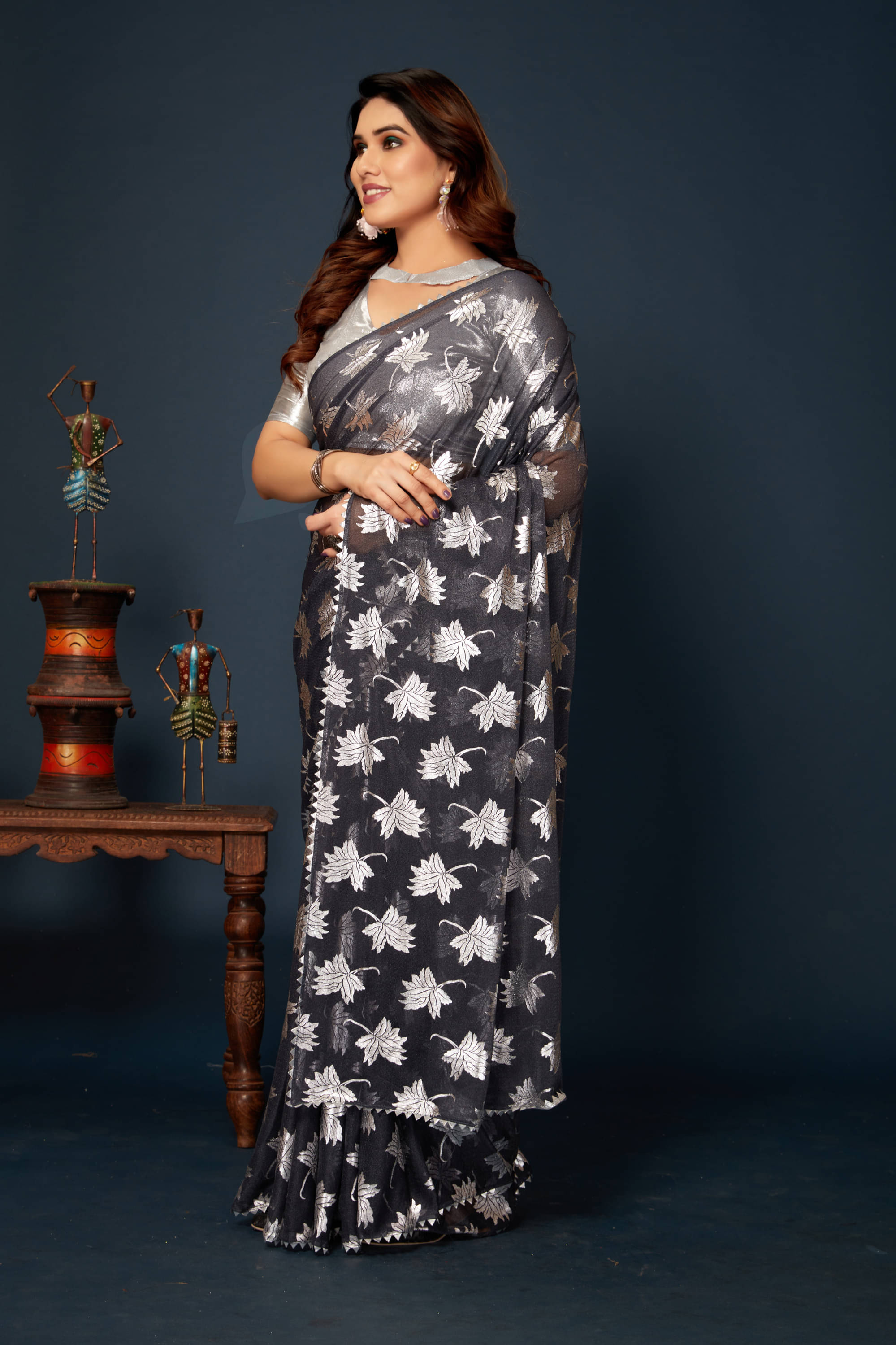 Parmila Fashion Chiffon Embellished Saree With Unstitched Blouse Piece ( Multicolor 17 ) Parmila Fashion Chiffon Embellished Saree With Unstitched Blouse Piece ( Multicolor 17 )