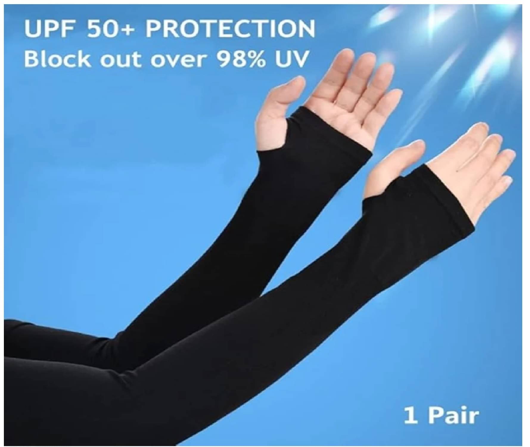     			Qin Pin Black Solid Riding Sleeves ( Single Set )