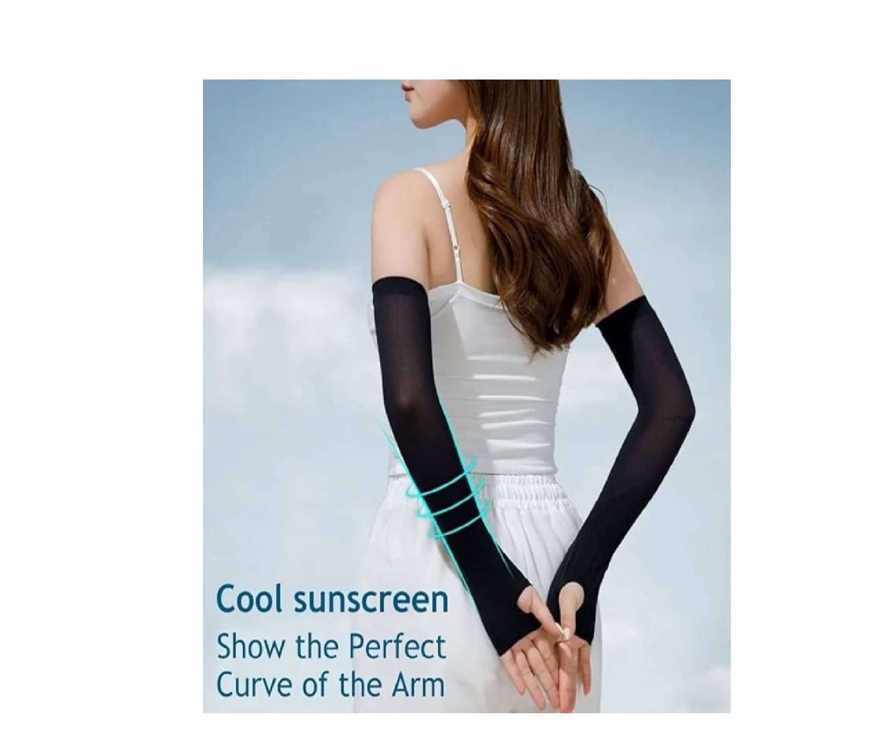     			Qin Pin Black Solid Riding Sleeves ( Single Set )