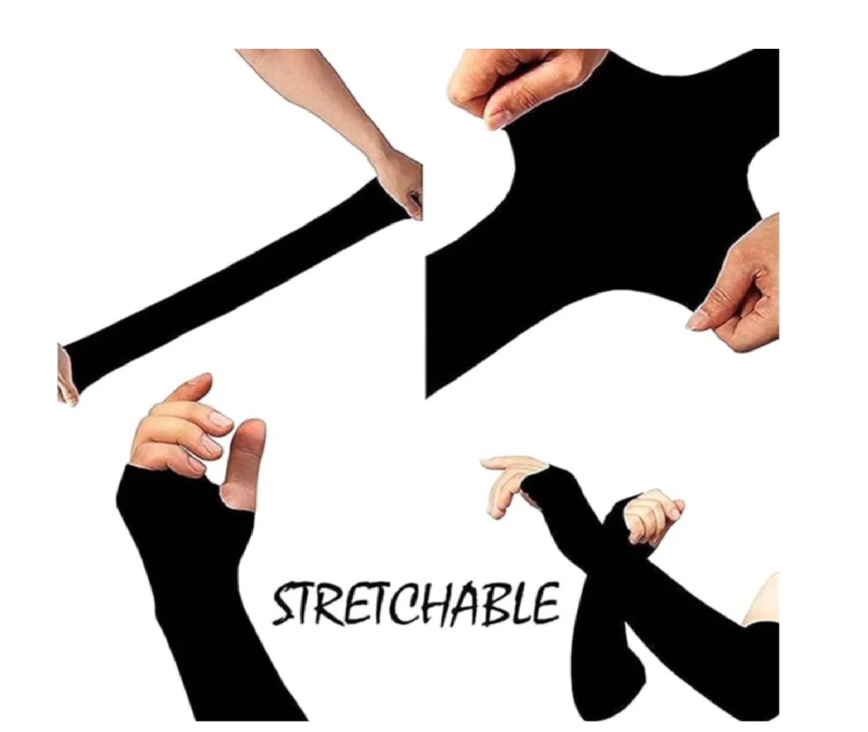     			Qin Pin Black Solid Riding Sleeves ( Single Set )