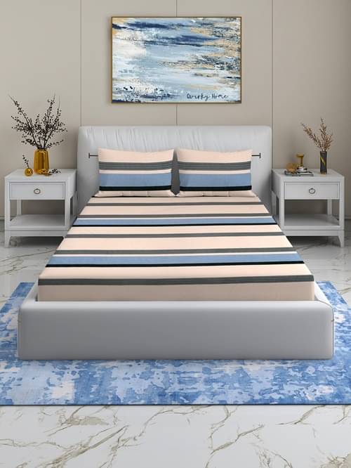 Quirky Home Glace Cotton 1 Double King Bedsheet with 2 Pillow Covers ( Multicolor )     			Quirky Home Glace Cotton 1 Double King Bedsheet with 2 Pillow Covers ( Multicolor )