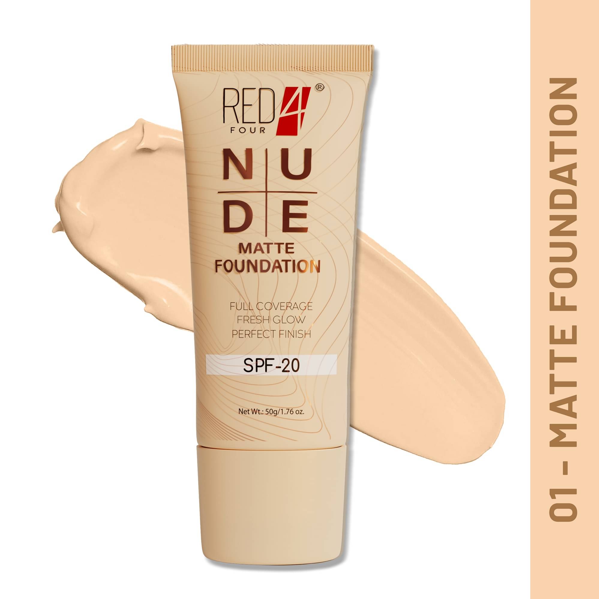     			RED 4 Matte Cream For All Skin Types Skin Fair Foundation Pack of 1