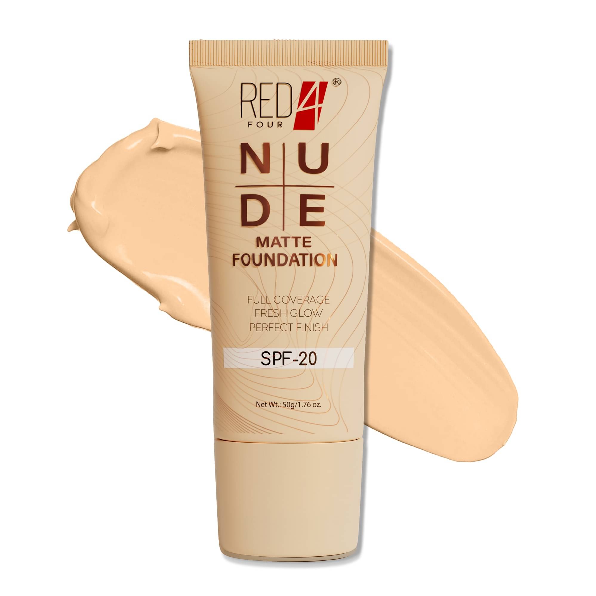     			RED 4 Matte Cream For All Skin Types Skin Medium Foundation Pack of 1
