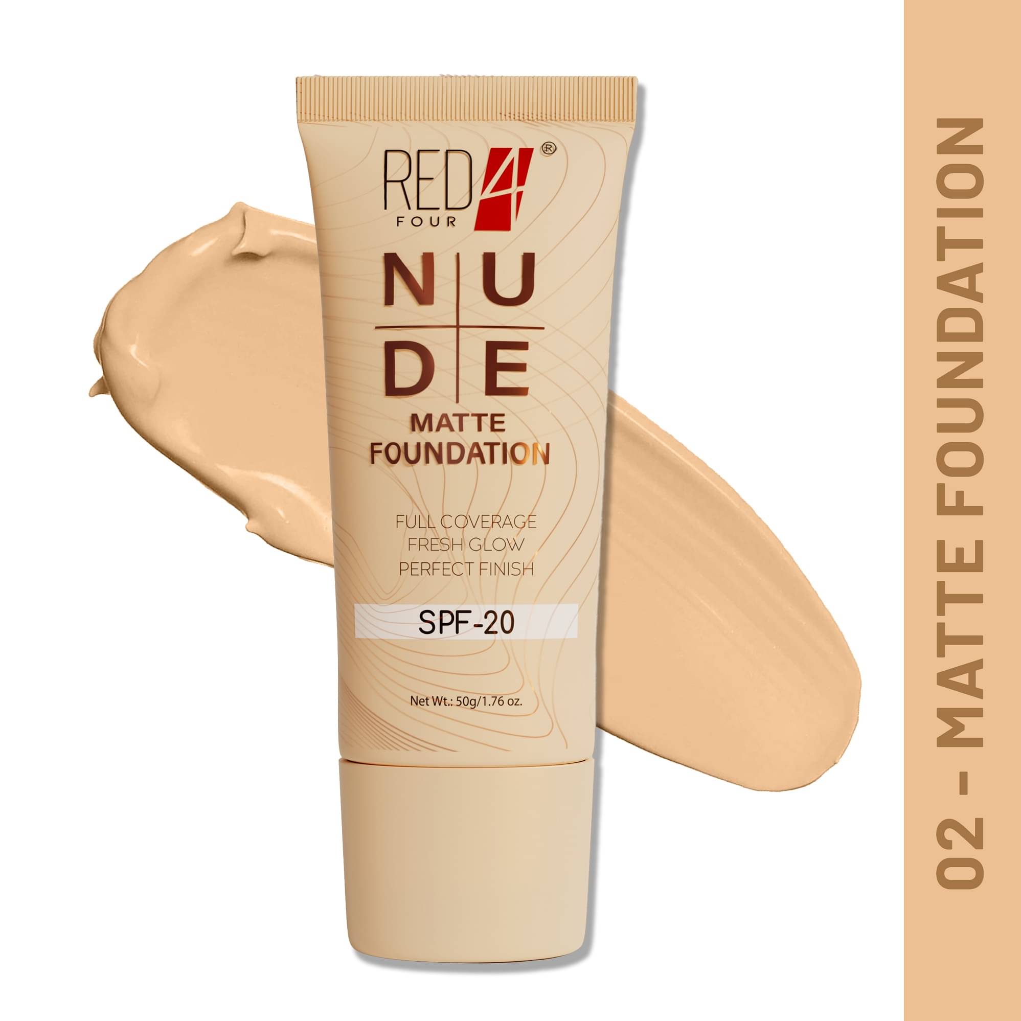     			RED 4 Matte Cream For All Skin Types Skin Nude Foundation Pack of 1