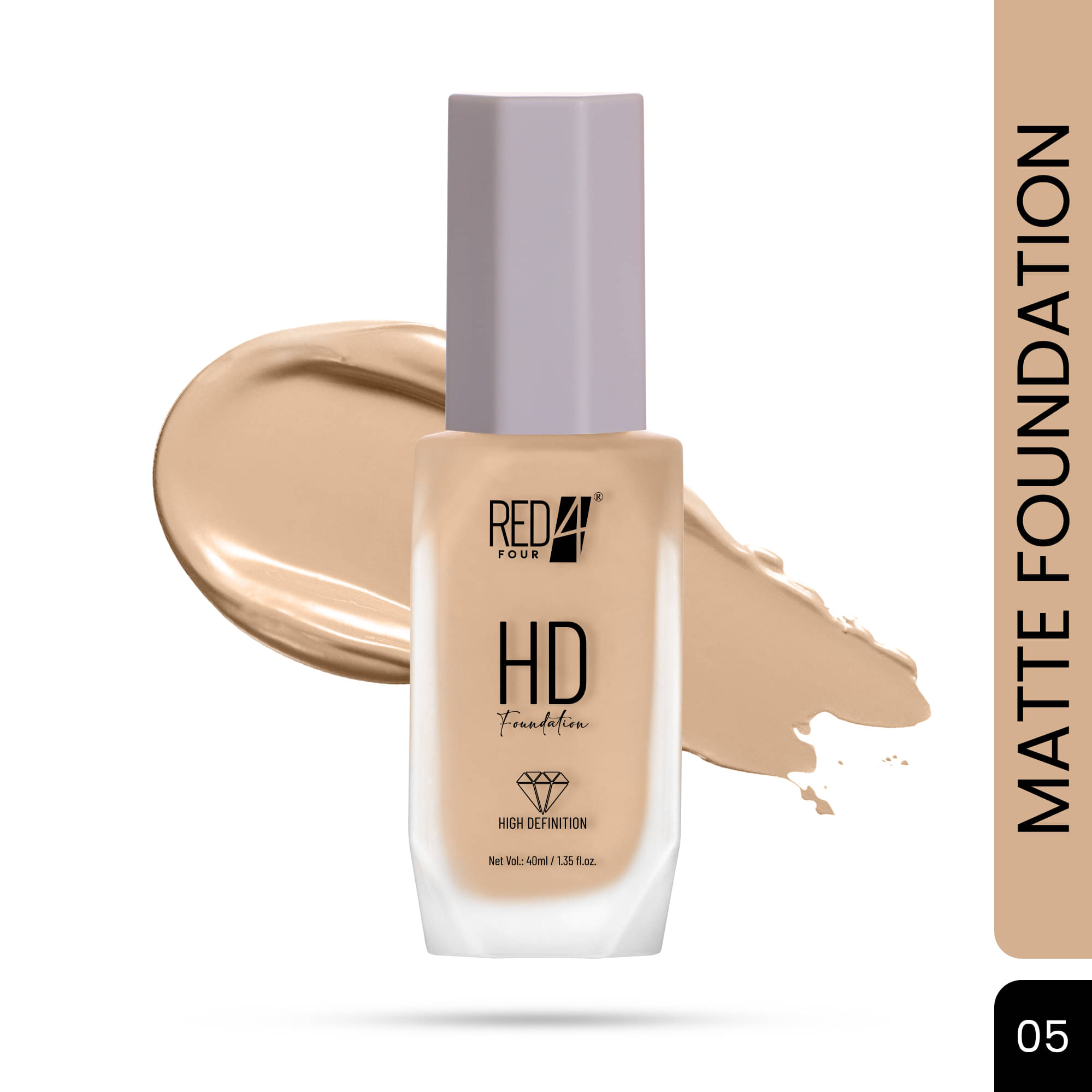     			RED 4 Matte Cream For All Skin Types Skin Ivory Foundation Pack of 1
