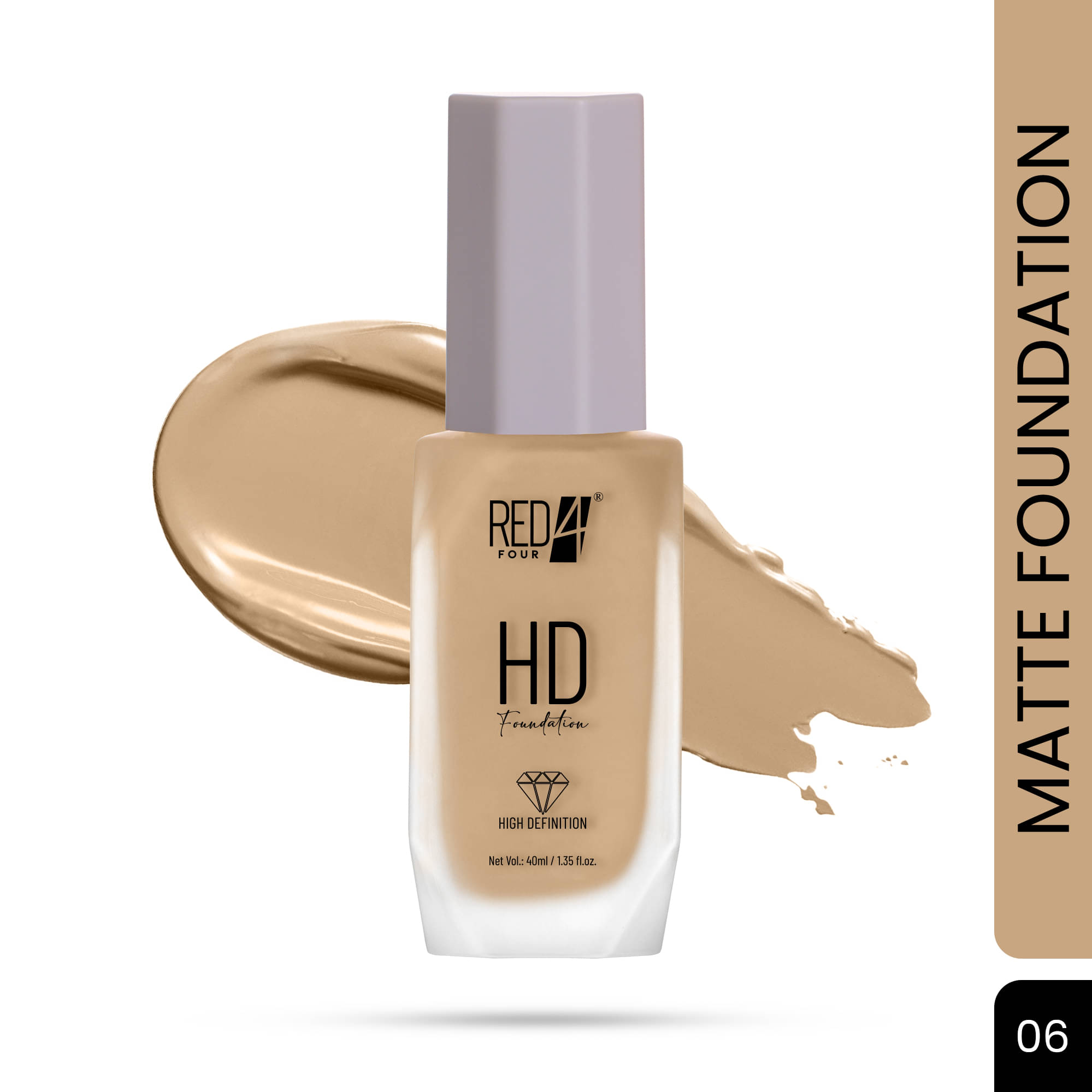     			RED 4 Matte Cream For All Skin Types Skin Tan Foundation Pack of 1