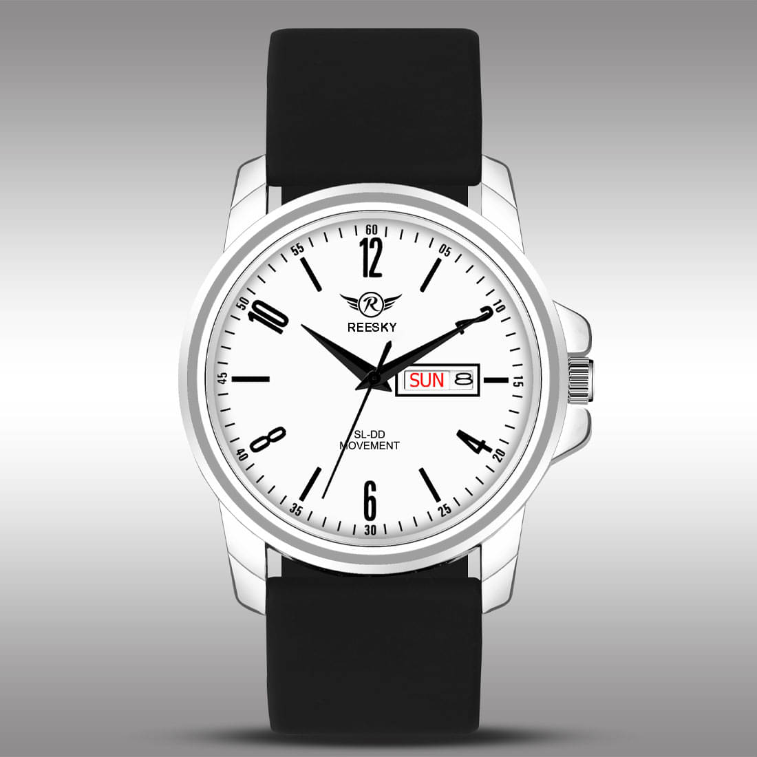     			REESKY Black Silicon Analog Men's Watch