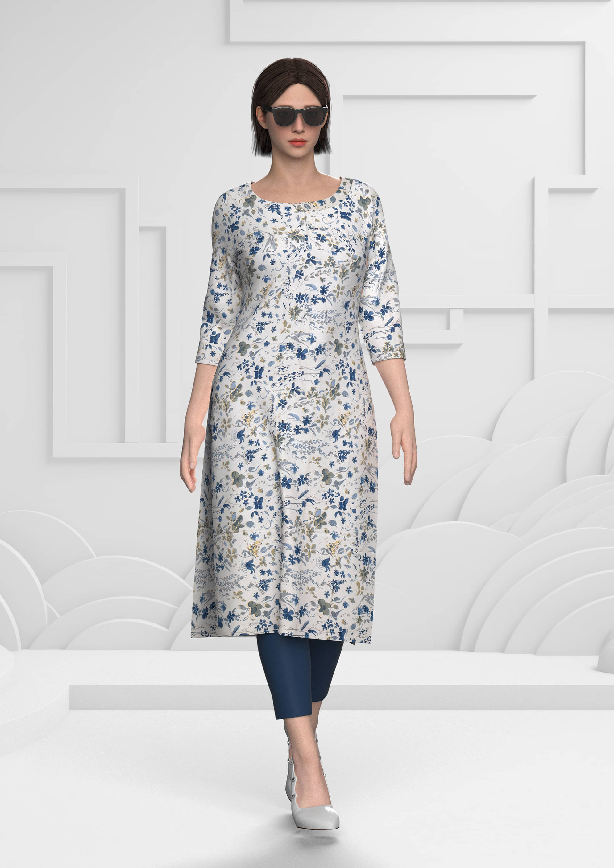     			RUIVASTRA Women's Viscose Rayon Printed Straight Kurti - ( Multicoloured )