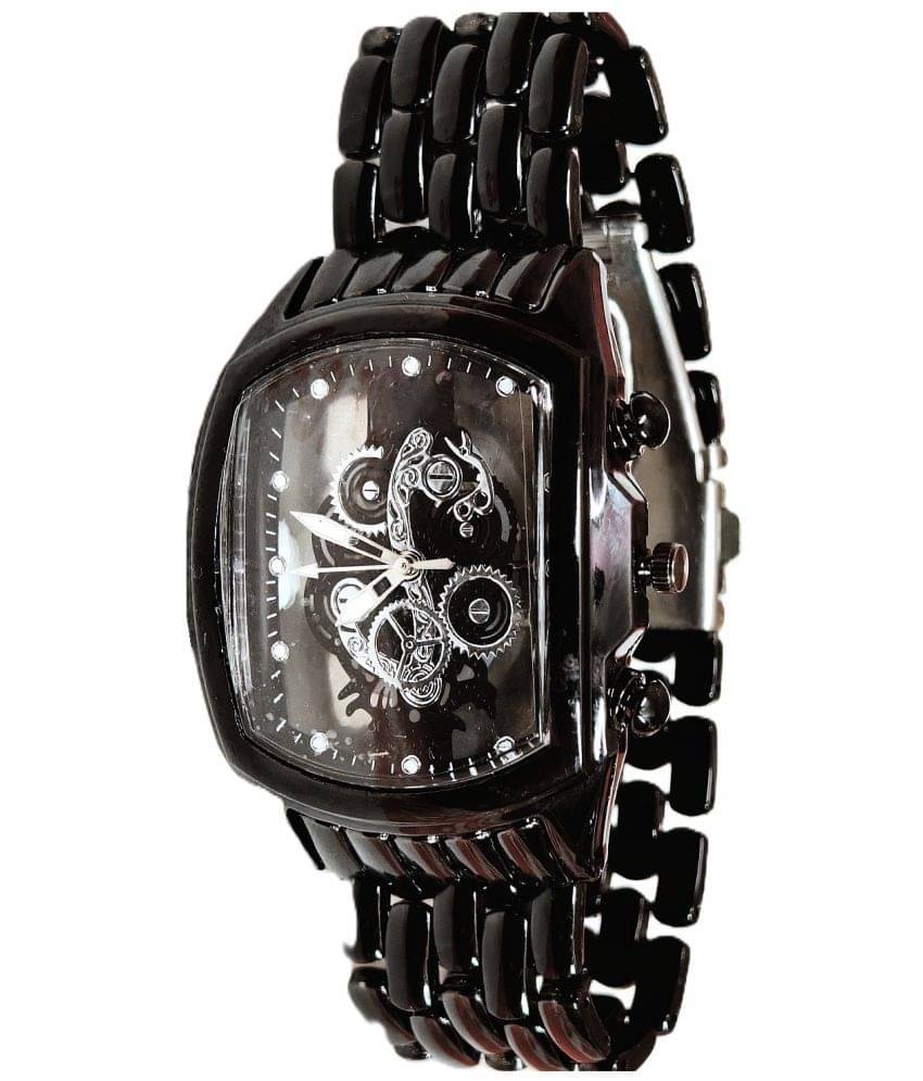     			Rhonium Black Metal Analog Men's Watch