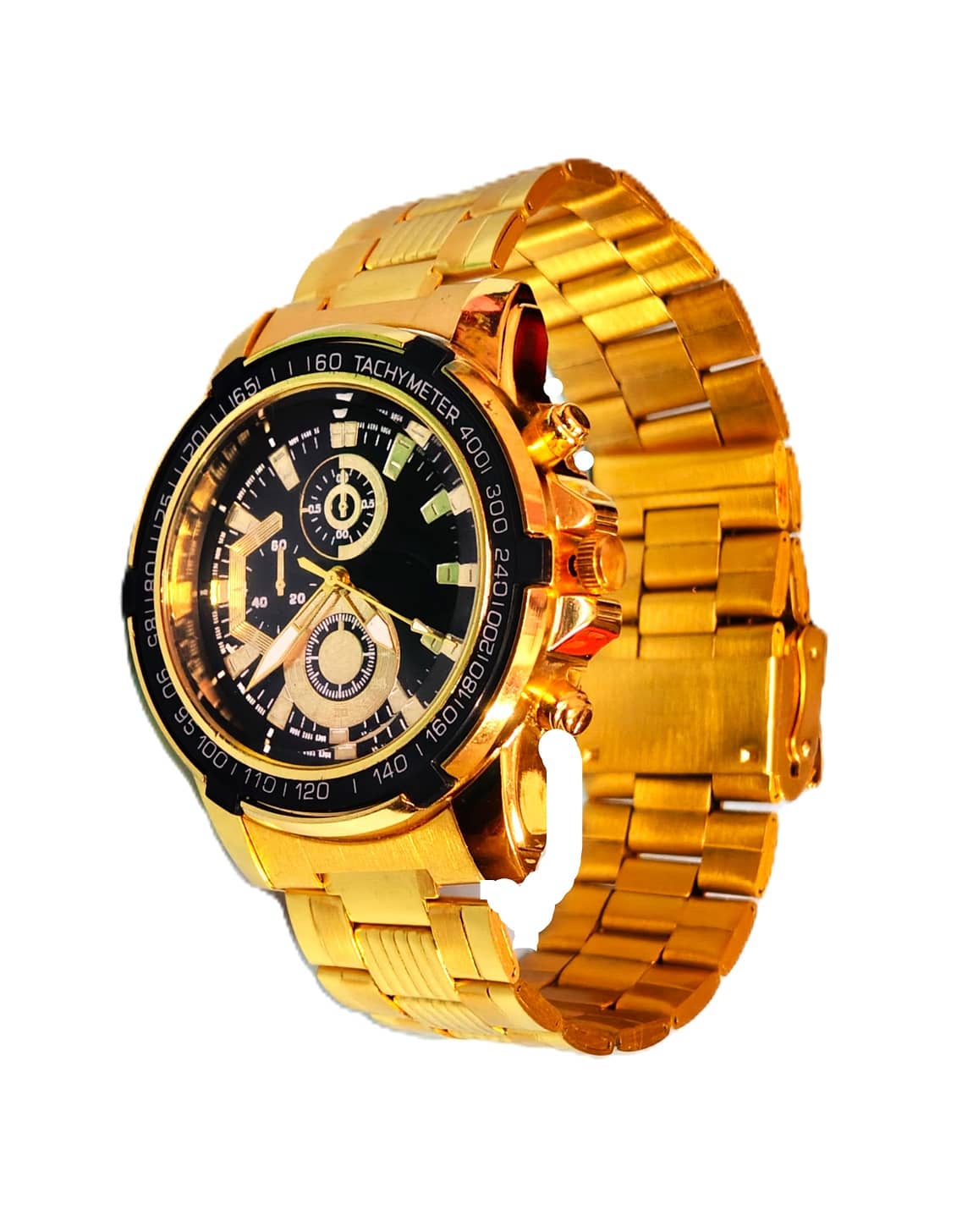 Rhonium Gold Metal Analog Men's Watch