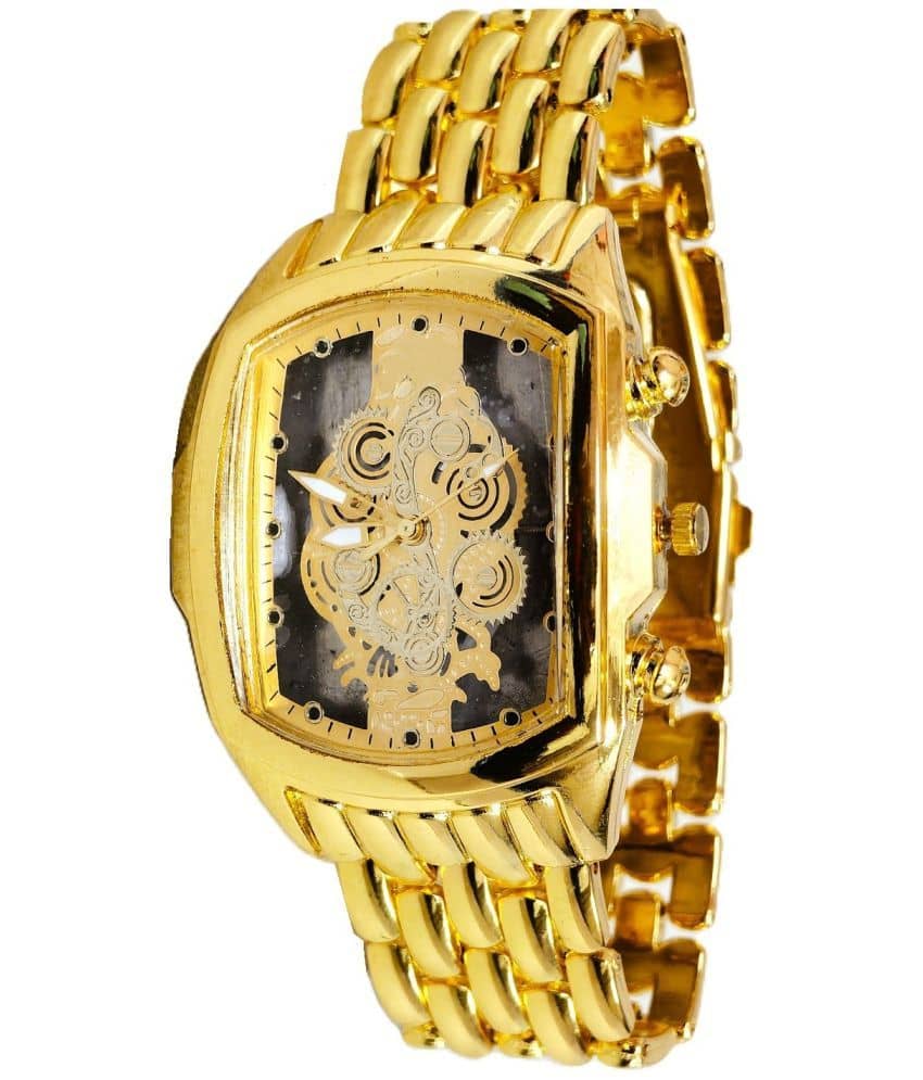 Rhonium Gold Metal Analog Men's Watch