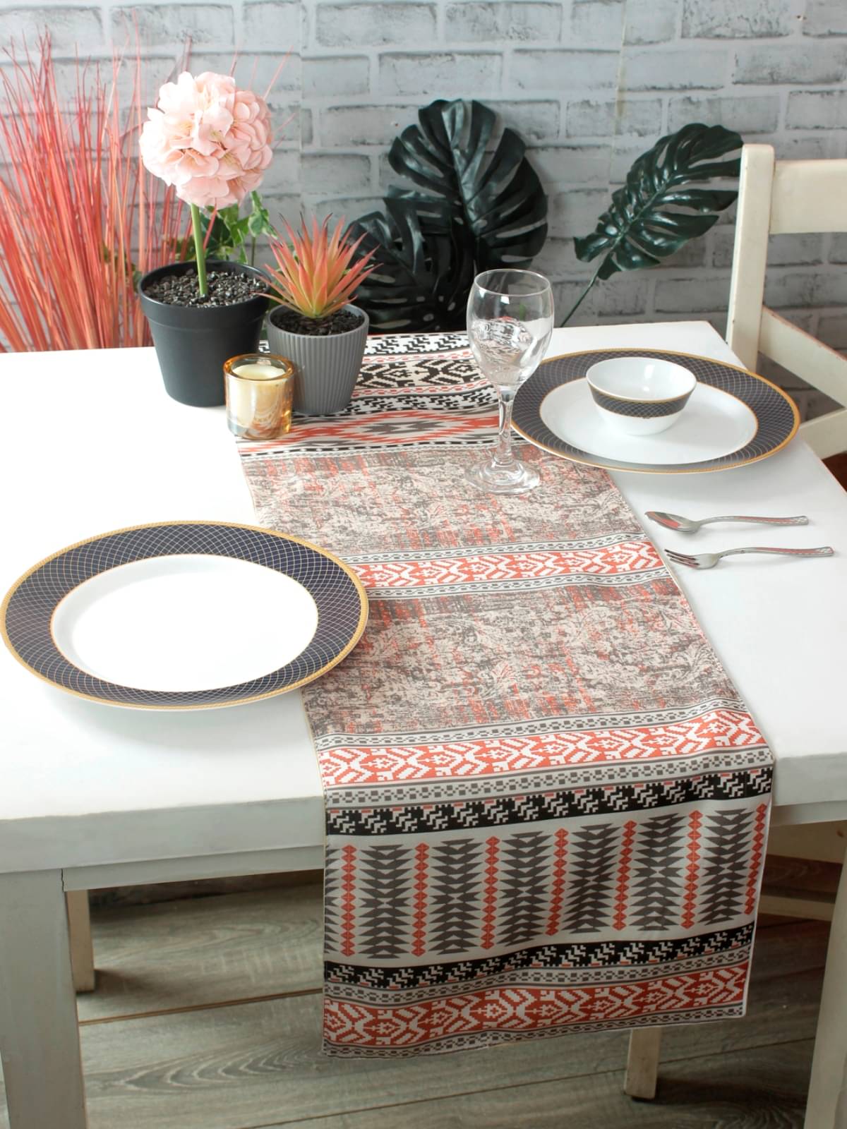     			Romee Polyester 6 Seater Table Runner ( 183 cm x 33 cm ) Single - Beige