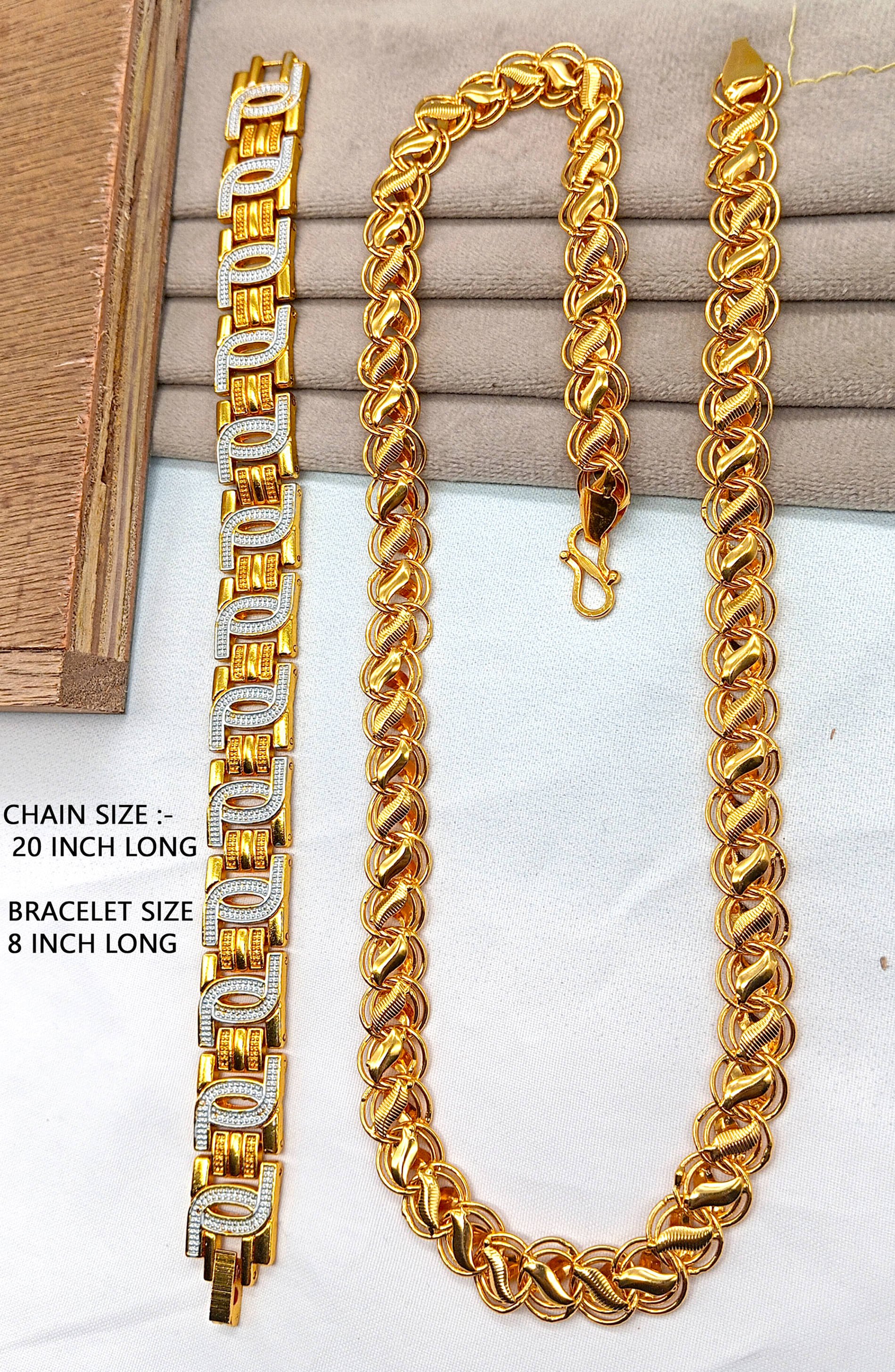 SHANKH-KRIVA Gold Plated Chains Combo ( Set of 1 ) SHANKH-KRIVA Gold Plated Chains Combo ( Set of 1 )