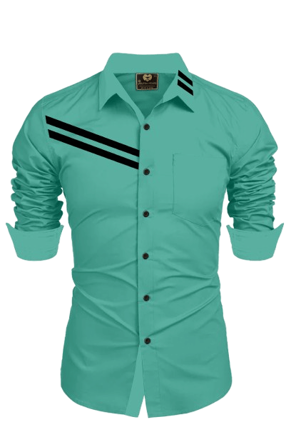     			SHREE VASTRA HOUSE Cotton Blend Regular Fit Striped Full Sleeves Men's Casual Shirt - Sea Green ( Pack of 1 )
