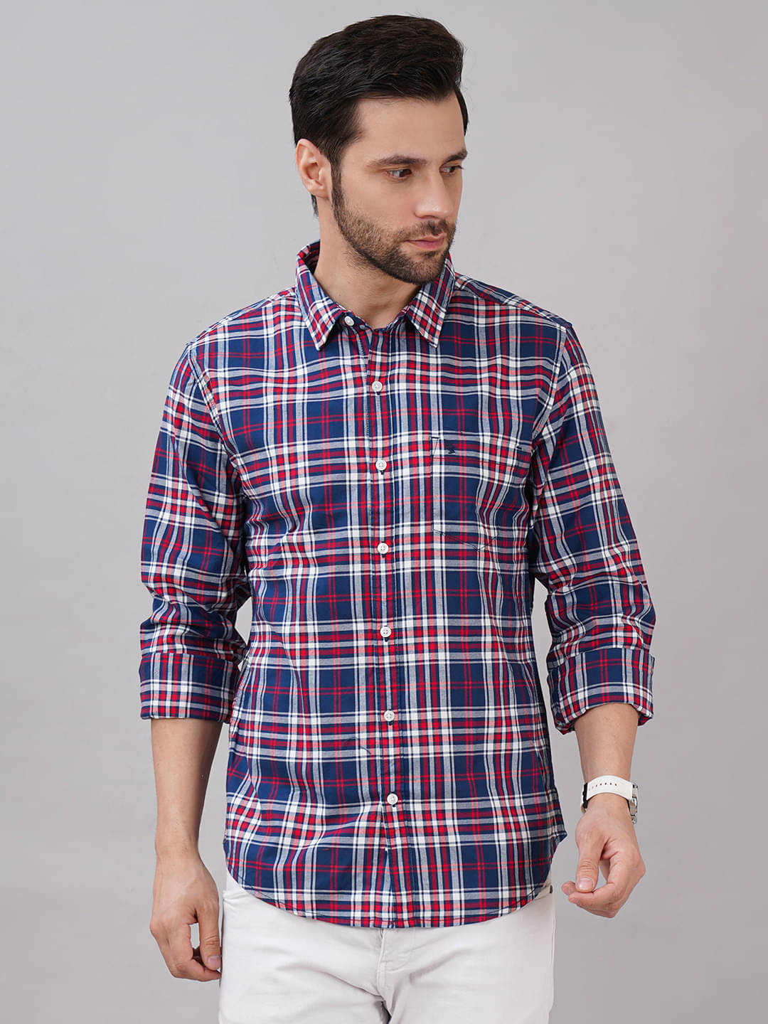     			Sand Dunes 100% Cotton Slim Fit Checks Full Sleeves Men's Casual Shirt - Red ( Pack of 1 )