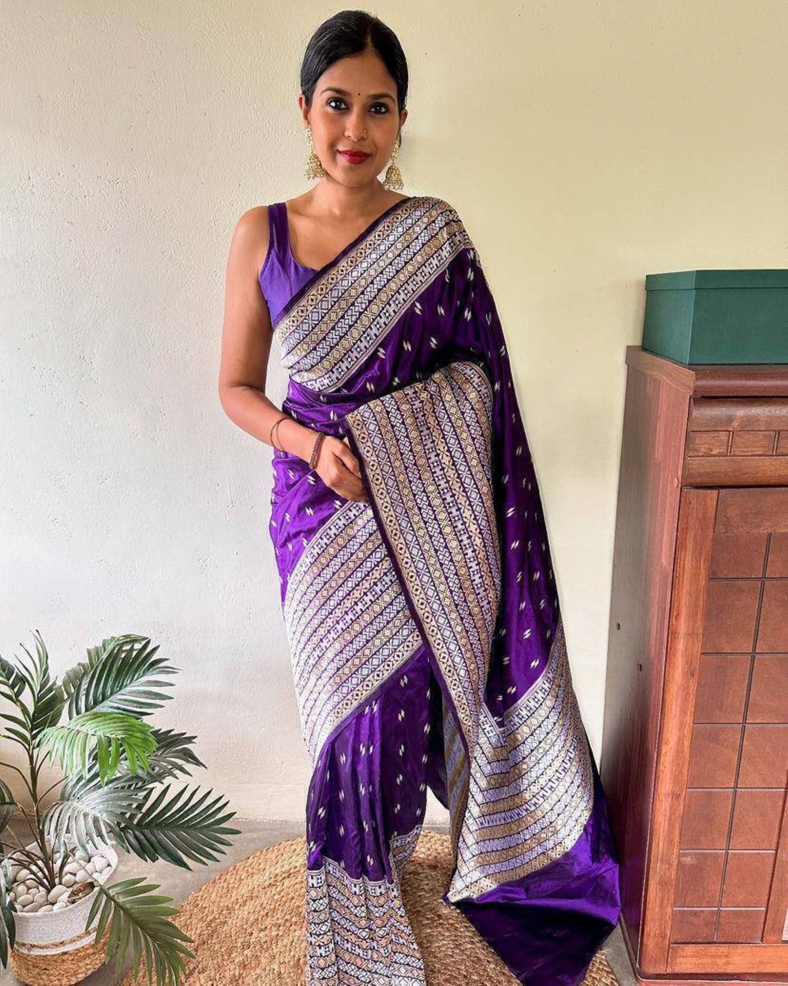 TARTAM Chanderi Printed Saree With Unstitched Blouse Piece ( Blue ) TARTAM Chanderi Printed Saree With Unstitched Blouse Piece ( Blue )