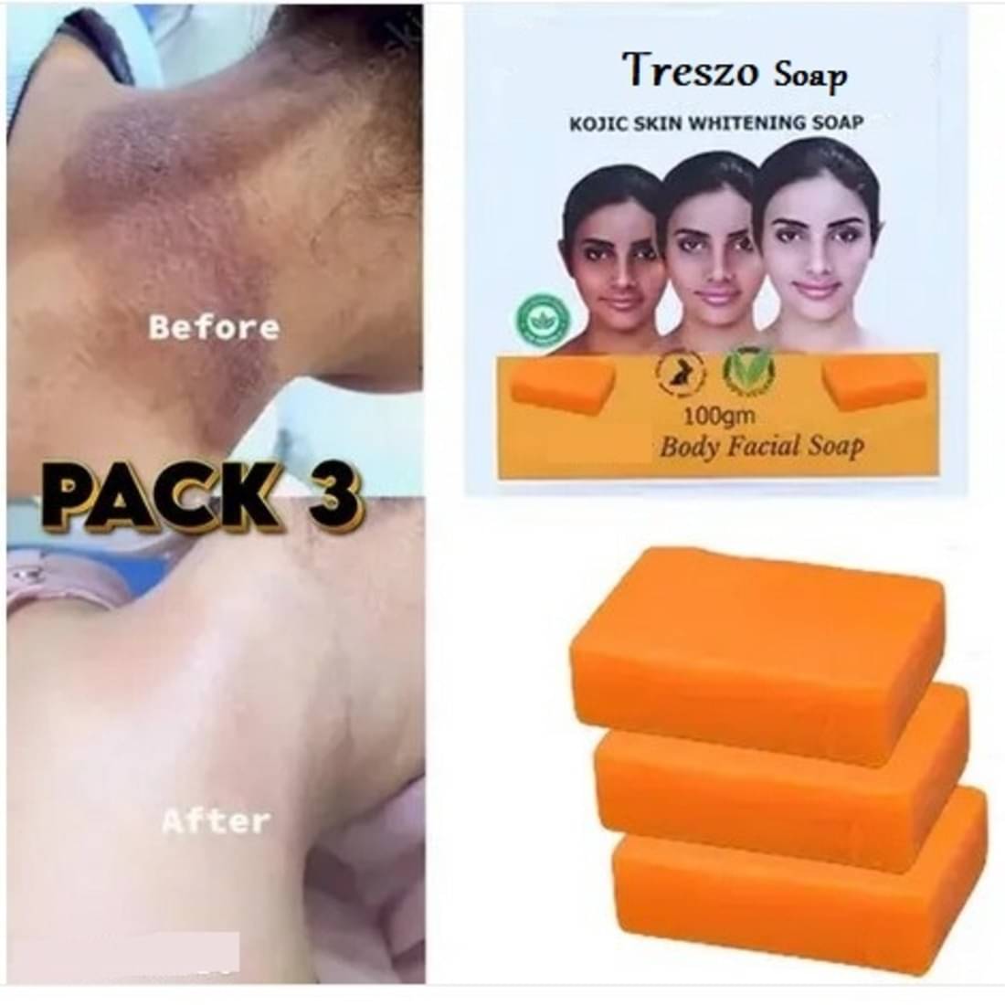     			Treszo Skin Whitening Jiara Soap for All Skin Type ( Pack of 3 )