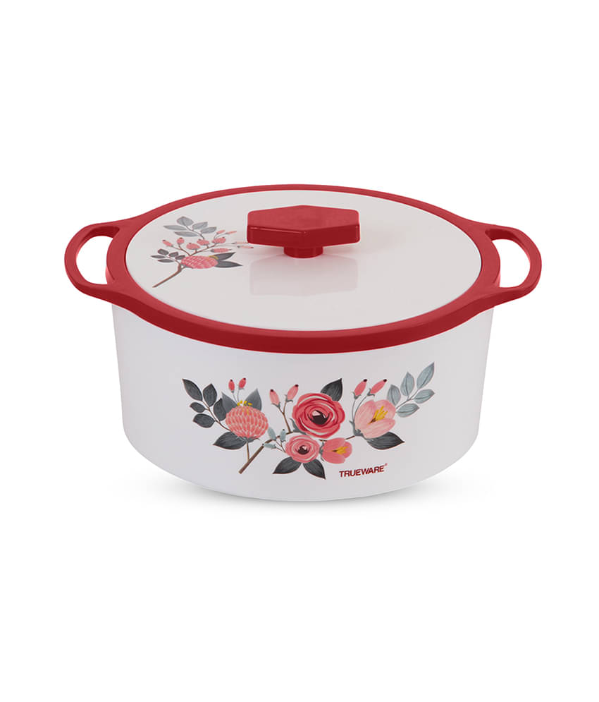 Trueware Florra 1000 ML Inner Steel Red Plastic Thermoware Casserole ( Set of 1 , 1000 mL ) Trueware Florra 1000 ML Inner Steel Red Plastic Thermoware Casserole ( Set of 1 , 1000 mL )