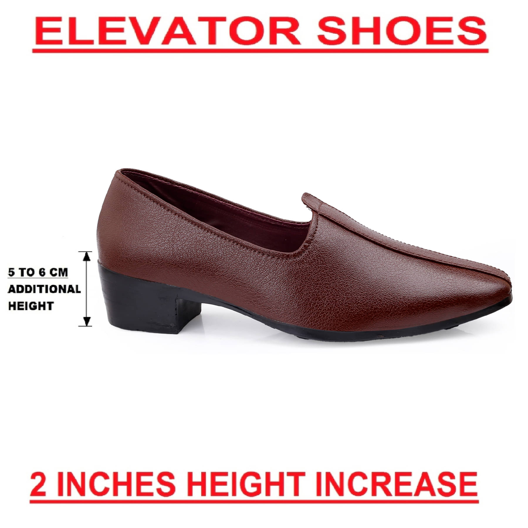 YUVRATO BAXI Height Increasing jutti Brown Men's Slip-on Shoes YUVRATO BAXI Height Increasing jutti Brown Men's Slip-on Shoes