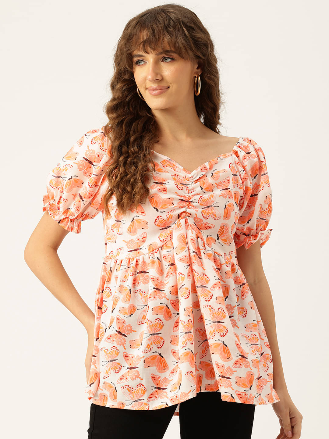 feranoid Women's Linen Regular Top ( Orange ) feranoid Women's Linen Regular Top ( Orange )