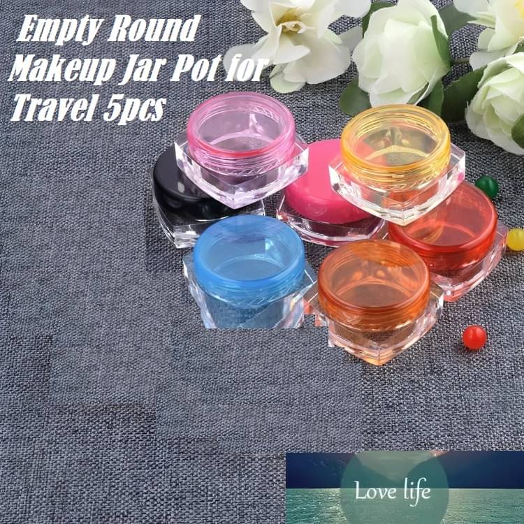     			purple dust Assorted Empty Round Makeup Jar Pot for Travel 5pcs