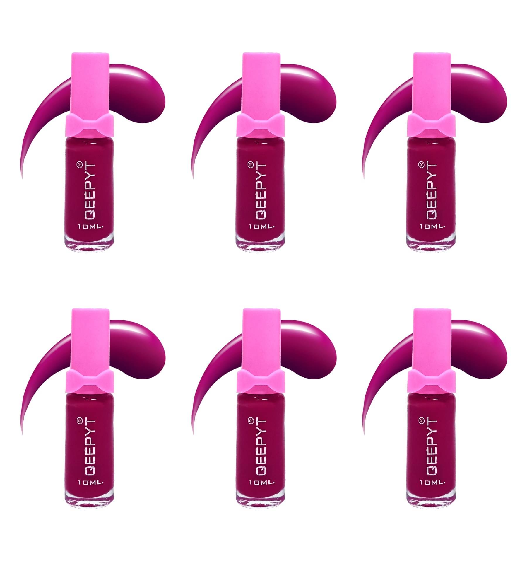     			qeepyt Plum Glossy Nail Polish 60 ( Pack of 6 )