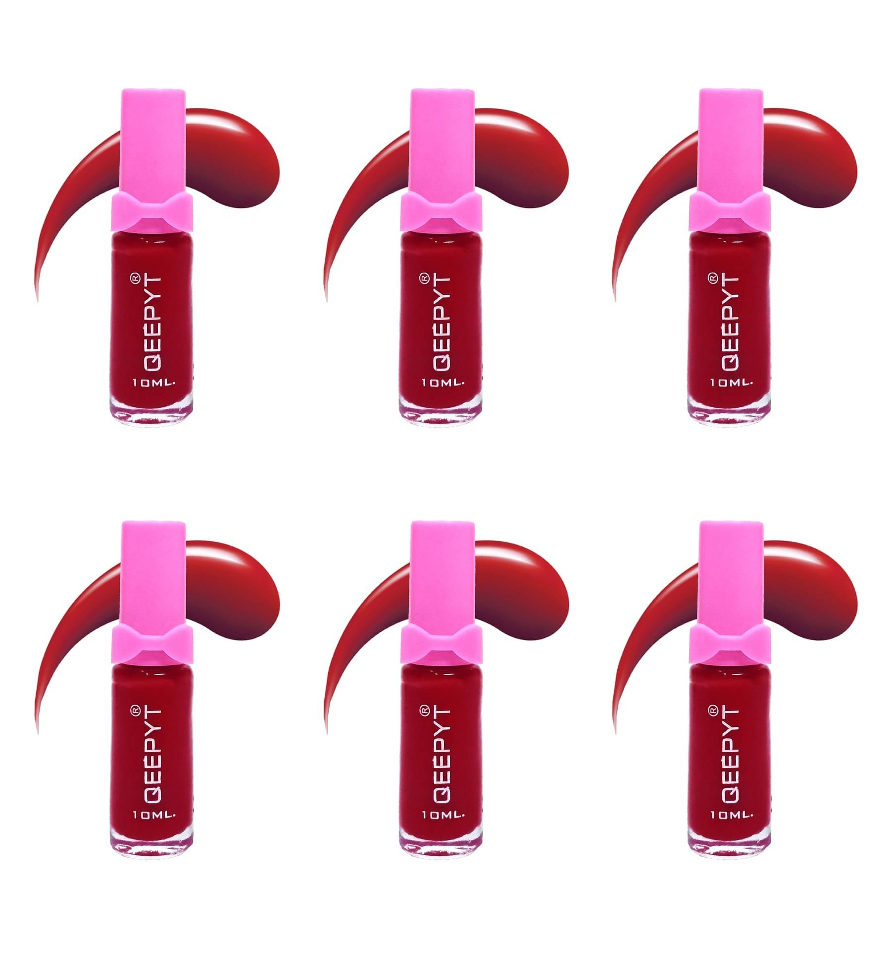     			qeepyt Red Glossy Nail Polish 60 ( Pack of 6 )