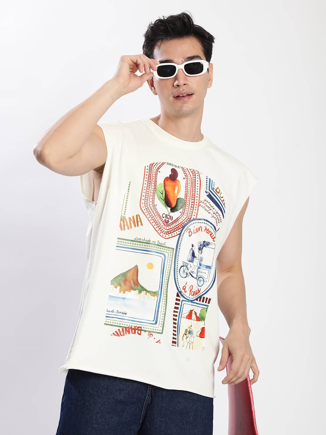 Bene Kleed Men 100% Cotton Oversized Fit Printed T-Shirt ( Beige ) Bene Kleed Men 100% Cotton Oversized Fit Printed T-Shirt ( Beige )