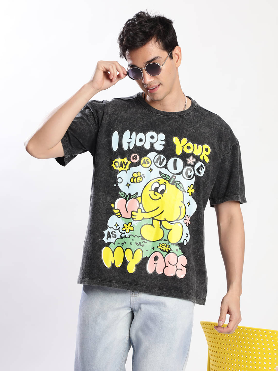Bene Kleed Men 100% Cotton Oversized Fit Printed T-Shirt ( Black ) Bene Kleed Men 100% Cotton Oversized Fit Printed T-Shirt ( Black )