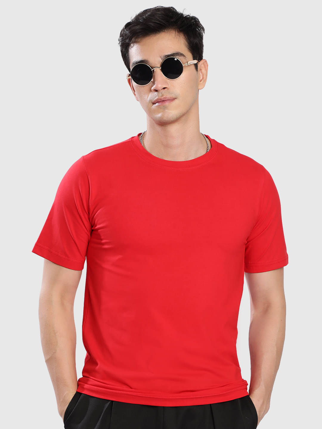 Bene Kleed Men Cotton Regular Fit Solid T-Shirt ( Red ) Bene Kleed Men Cotton Regular Fit Solid T-Shirt ( Red )