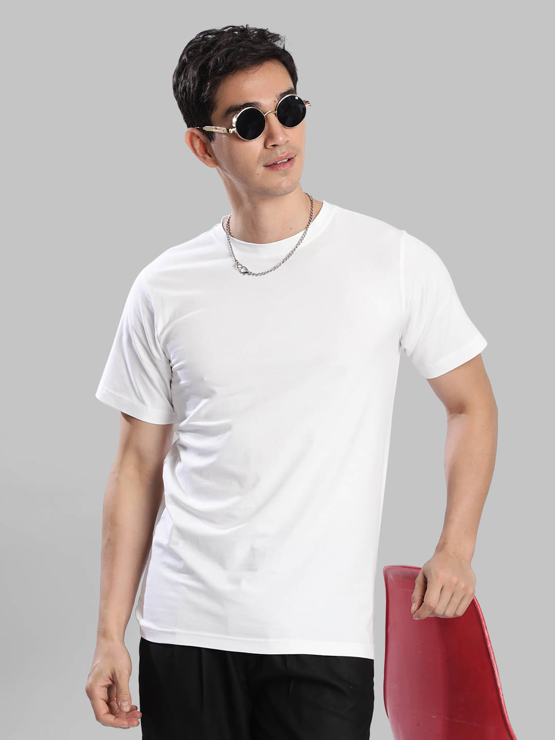    			Bene Kleed Men Cotton Regular Fit Solid T-Shirt ( White )