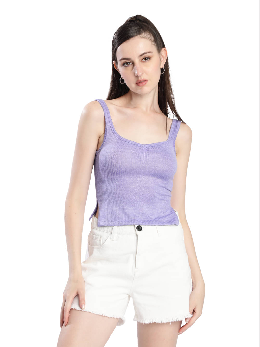 Bene Kleed Women's Polyester Drawstring Top ( Purple ) Bene Kleed Women's Polyester Drawstring Top ( Purple )