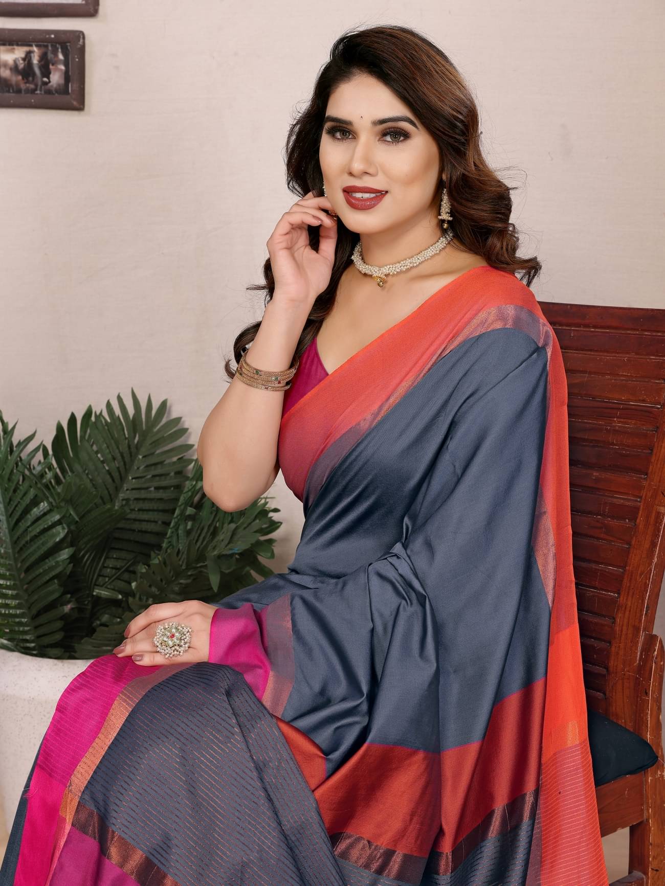 HITESH ENTERPRISE Cotton Silk Solid Saree With Unstitched Blouse Piece ( Grey ) HITESH ENTERPRISE Cotton Silk Solid Saree With Unstitched Blouse Piece ( Grey )