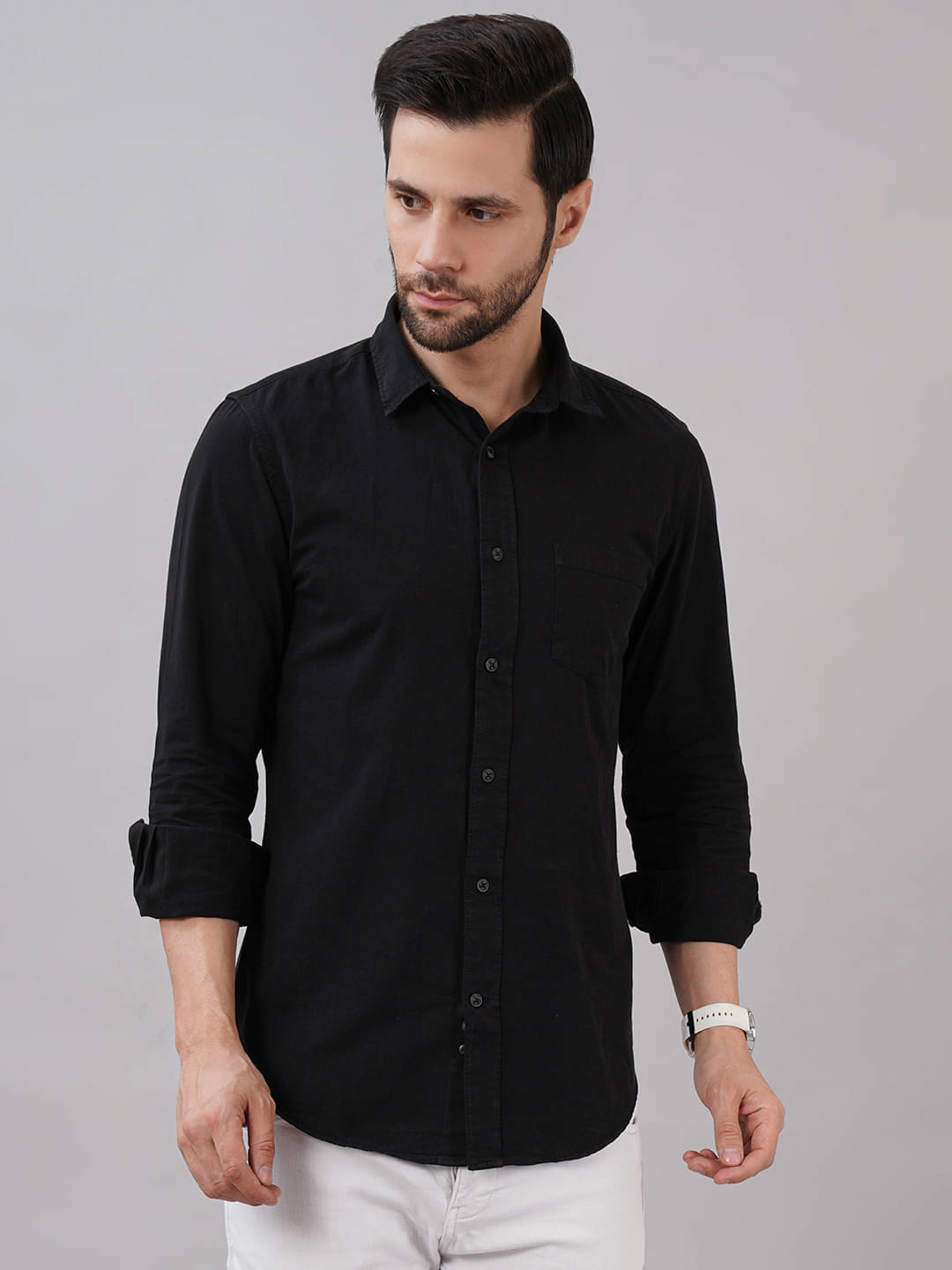     			Sand Dunes Cotton Flex Slim Fit Printed Full Sleeves Men's Casual Shirt - Black ( Pack of 1 )