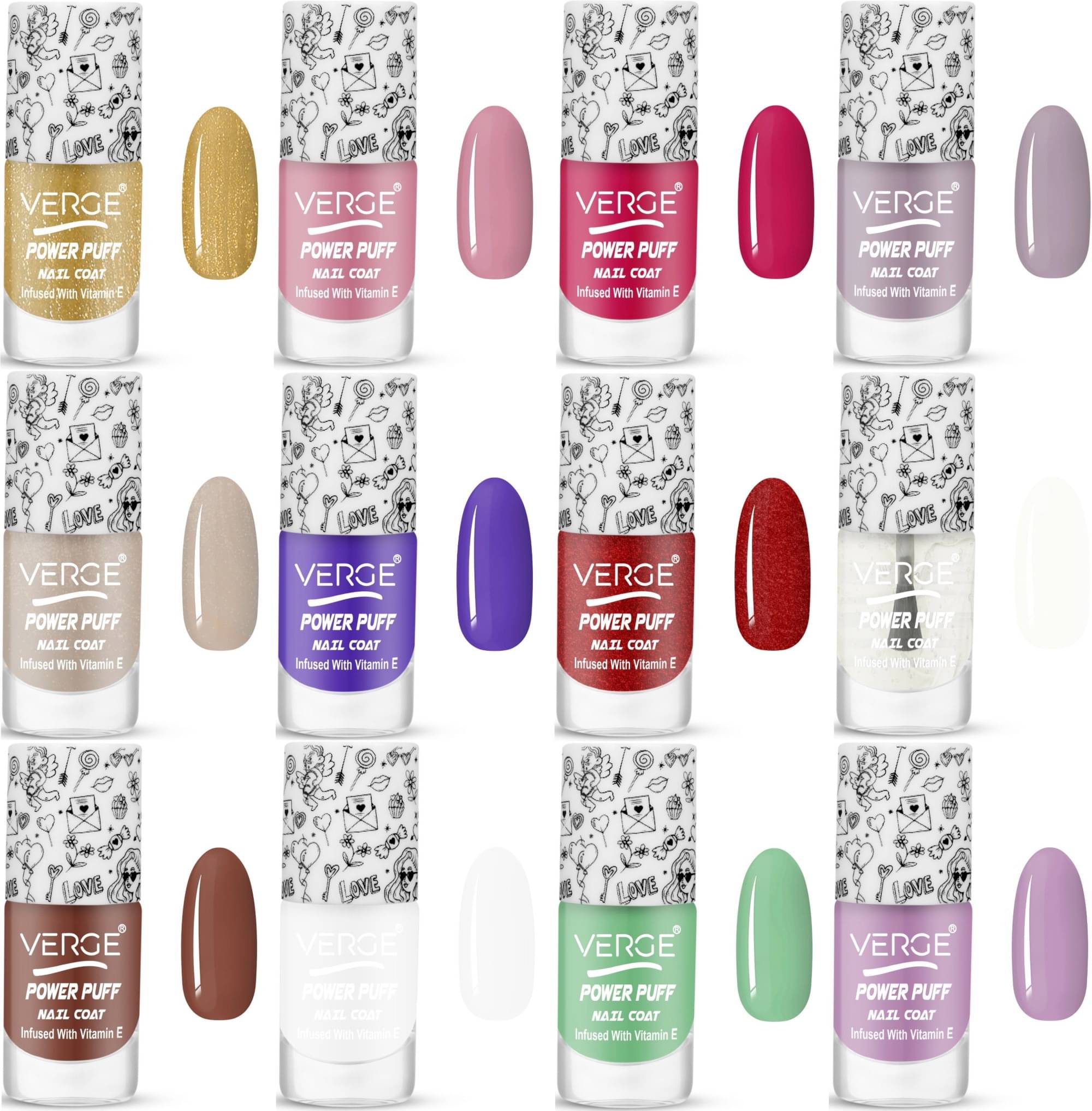     			Verge One Stroke Finish Long Lasting Chip Resistant Nail Polish (Pack of 12)