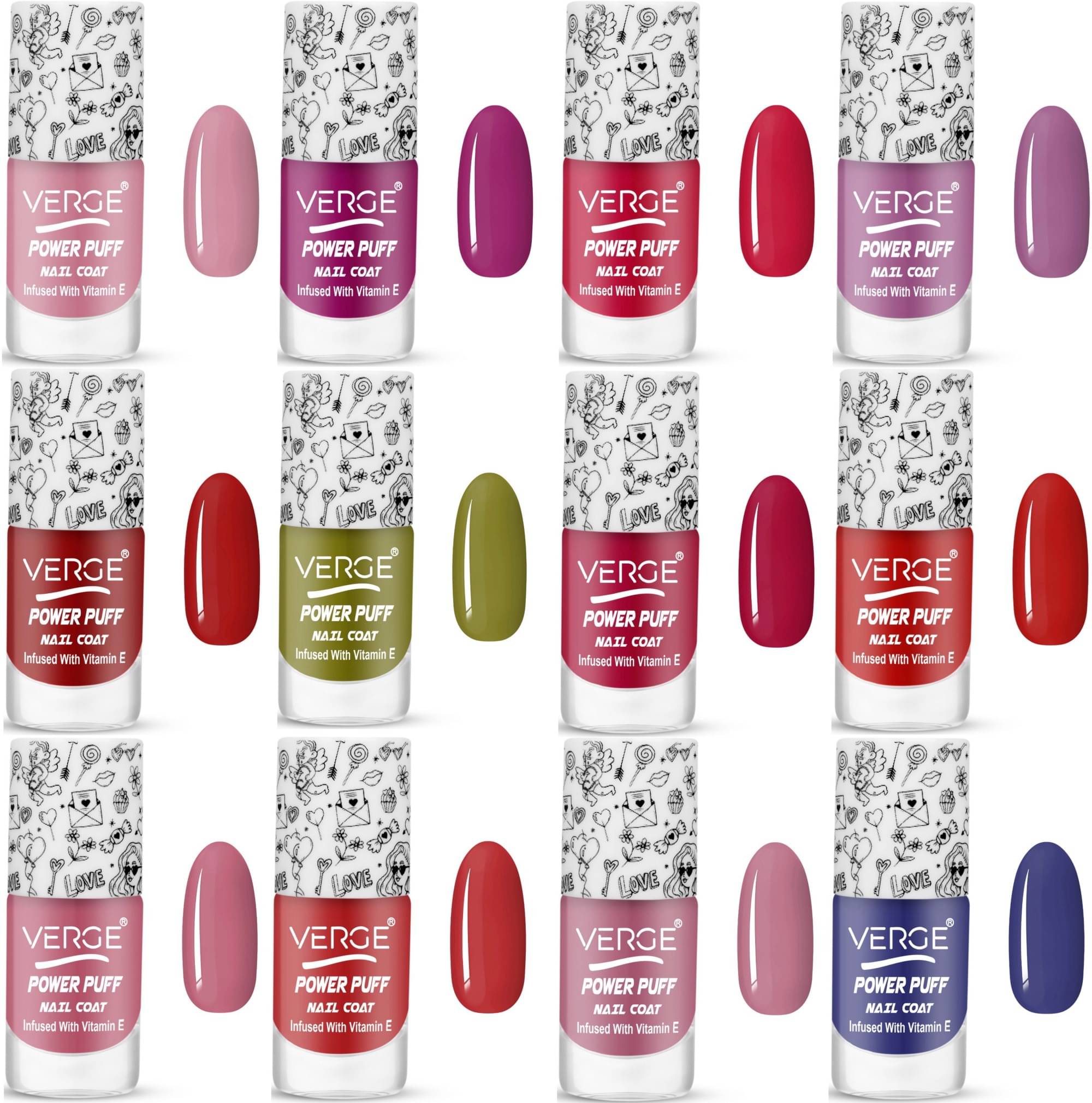Verge One Stroke Finish Long Lasting Chip Resistant Nail Polish (Pack of 12) Verge One Stroke Finish Long Lasting Chip Resistant Nail Polish (Pack of 12)