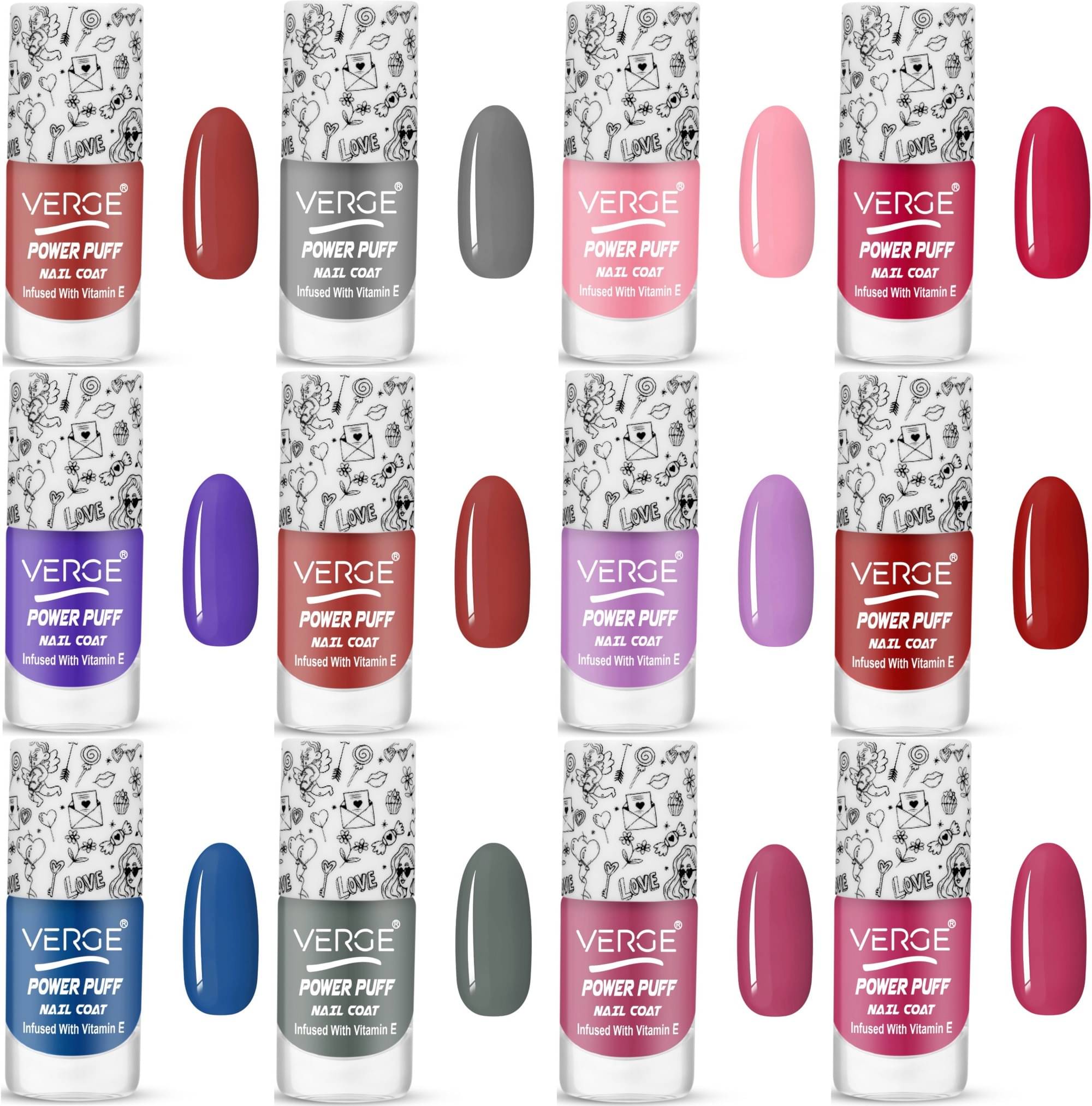     			Verge One Stroke Finish Long Lasting Chip Resistant Nail Polish (Pack of 12)