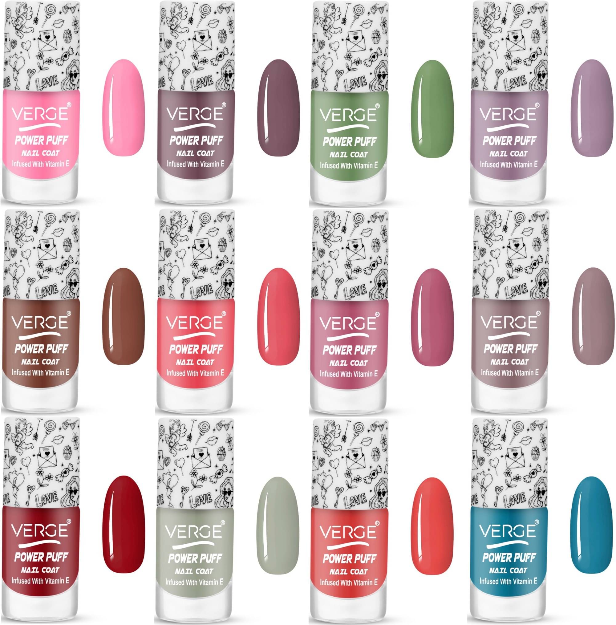    			Verge One Stroke Finish Long Lasting Chip Resistant Nail Polish (Pack of 12)