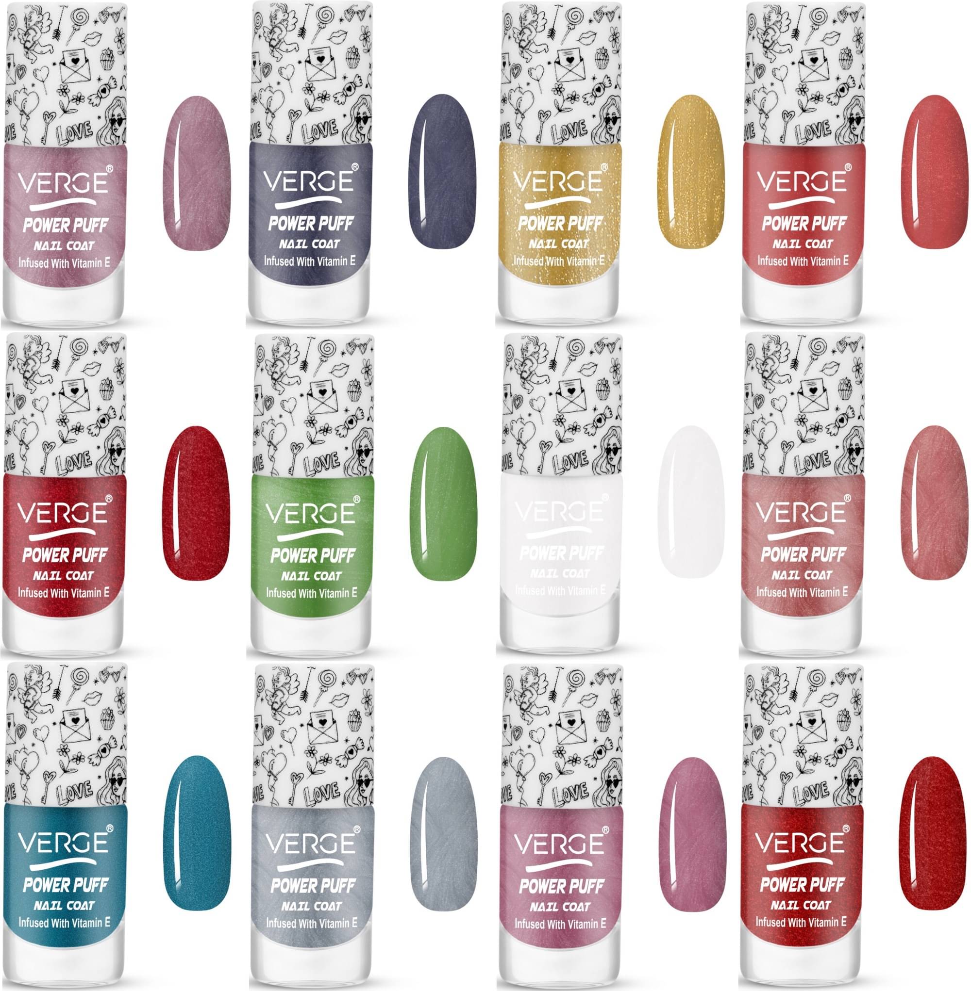     			Verge One Stroke Finish Long Lasting Chip Resistant Nail Polish (Pack of 12)