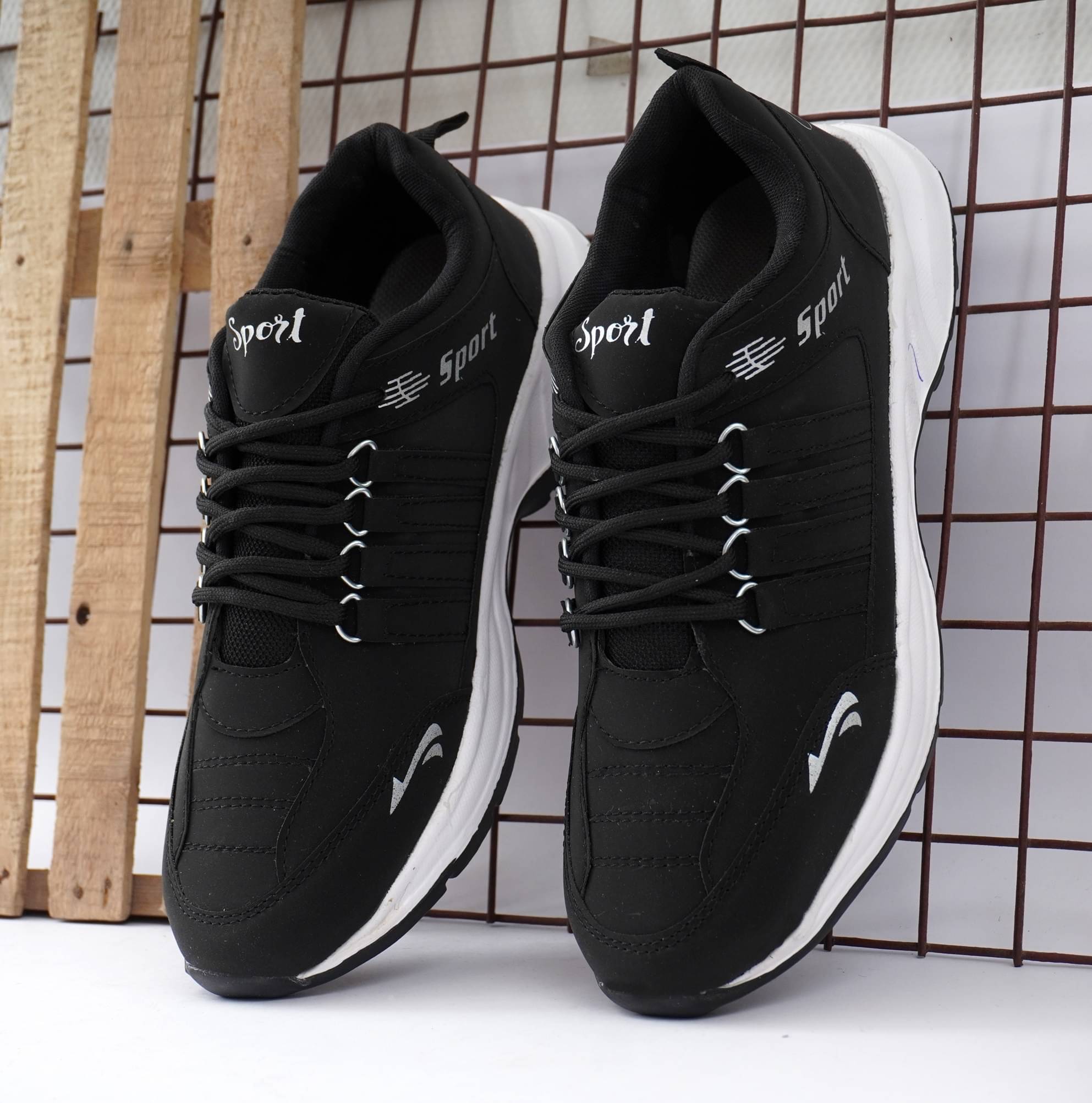     			BAERU Causal Running Shoes For Men Black Men's Outdoor Shoes