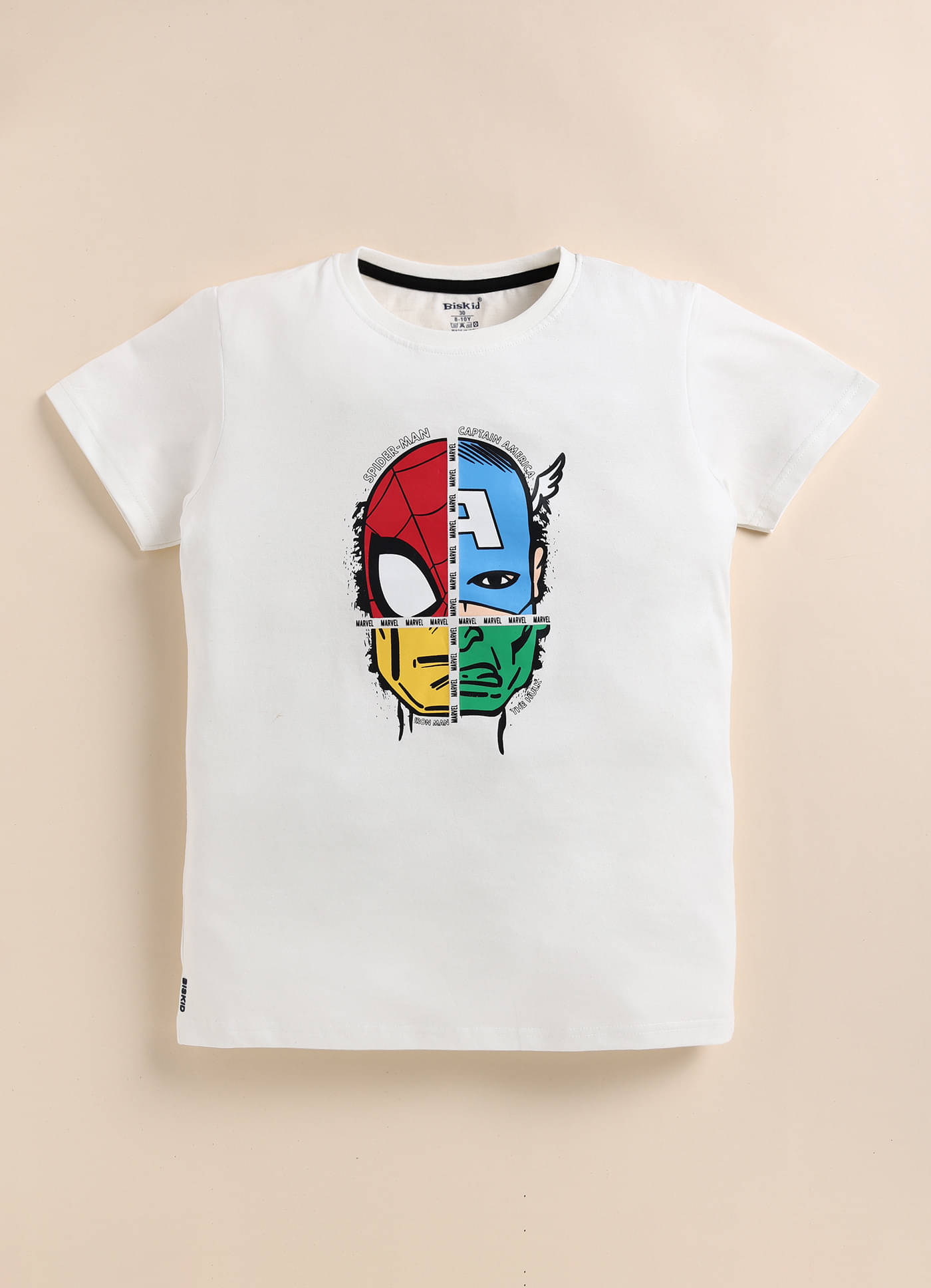     			BISKID Pack of 1 Boys Cotton T-Shirt ( White )