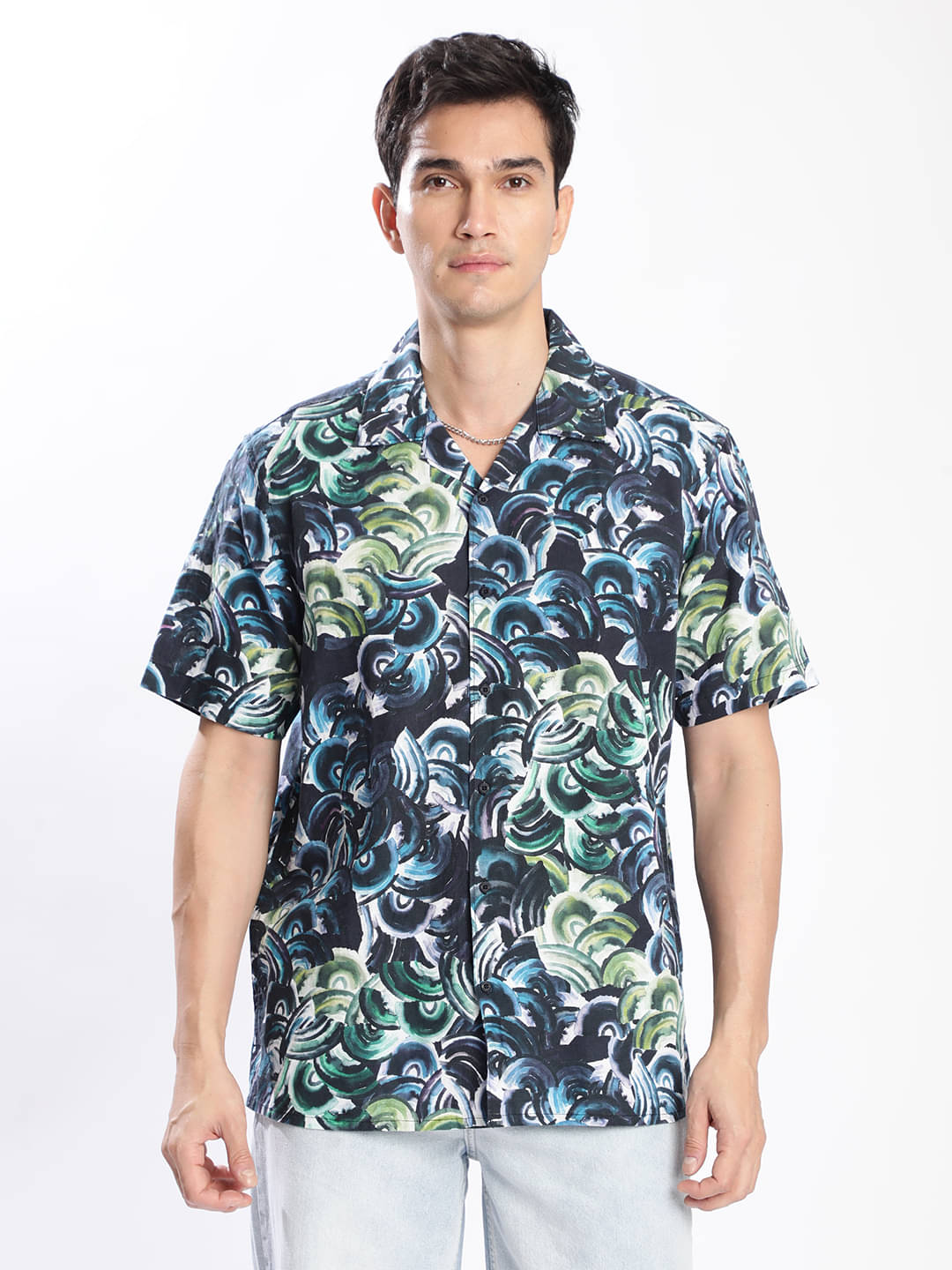     			Bene Kleed Cotton Blend Relaxed Fit Printed Half Sleeves Men's Casual Shirt - Multicolor ( Pack of 1 )