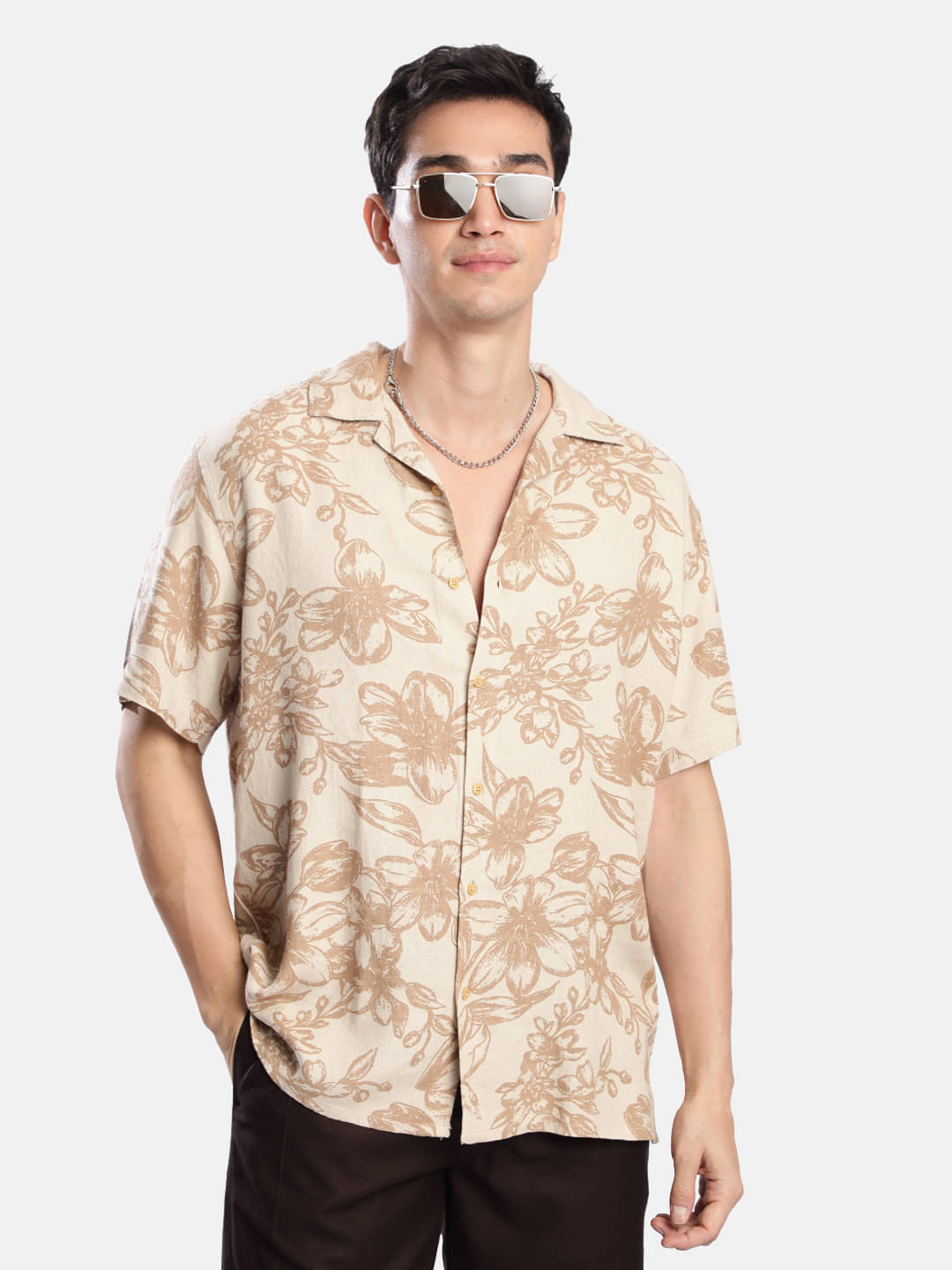 Bene Kleed Linen Relaxed Fit Printed Half Sleeves Men's Casual Shirt - Beige ( Pack of 1 ) Bene Kleed Linen Relaxed Fit Printed Half Sleeves Men's Casual Shirt - Beige ( Pack of 1 )