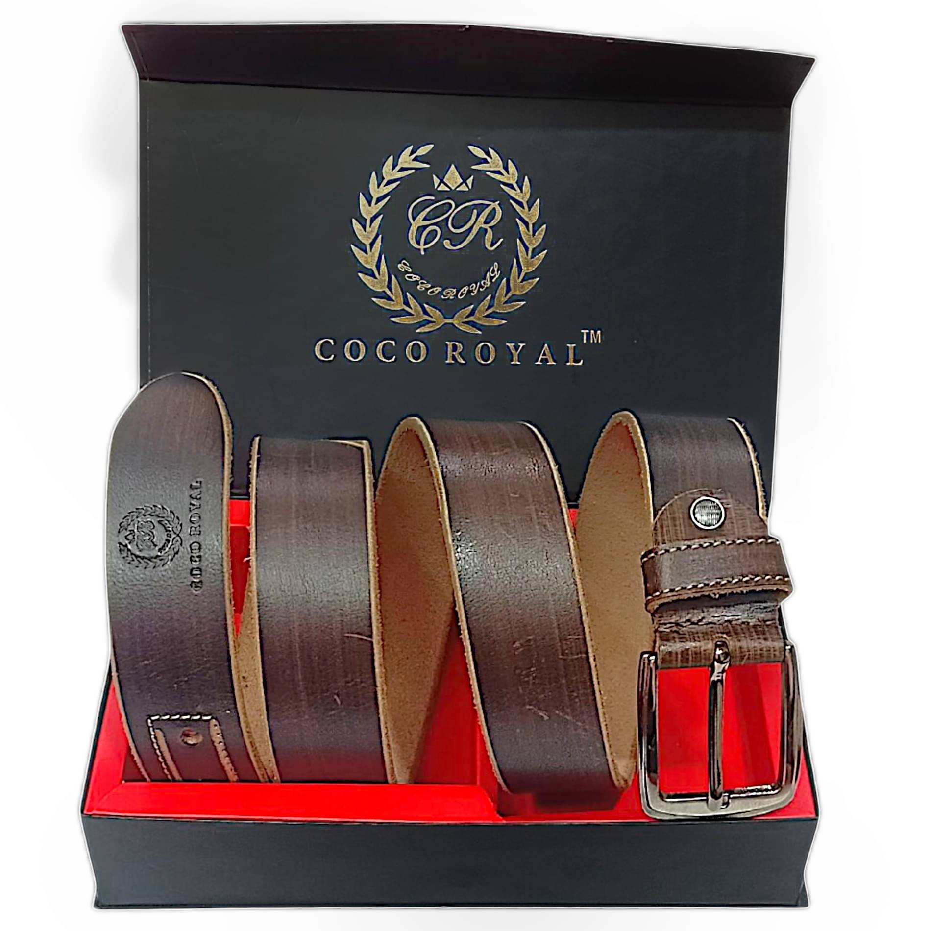     			COCO ROYAL - Dark Brown 100% Leather Men's Casual Belt ( Pack of 1 )