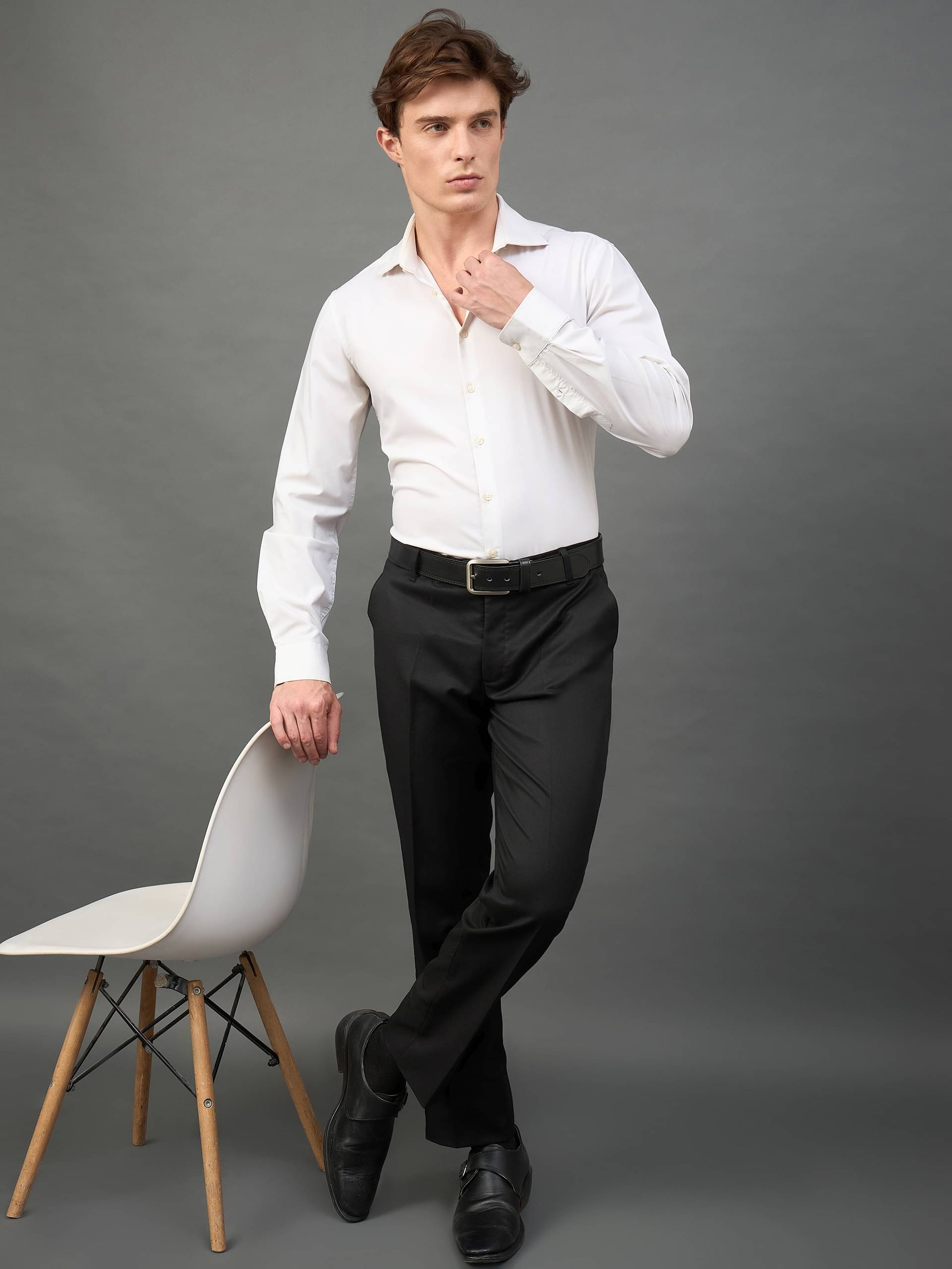     			Club York Regular Flat Men's Formal Trouser - Black ( Pack of 1 )
