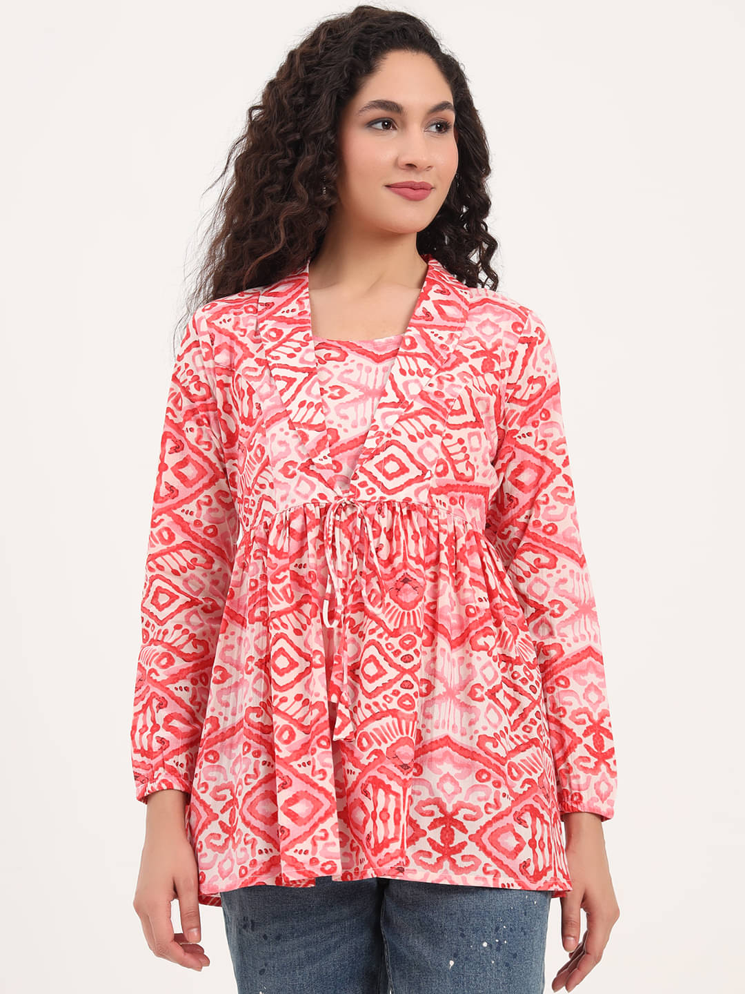 Divena Women's Cotton Tunic ( Red ) Divena Women's Cotton Tunic ( Red )